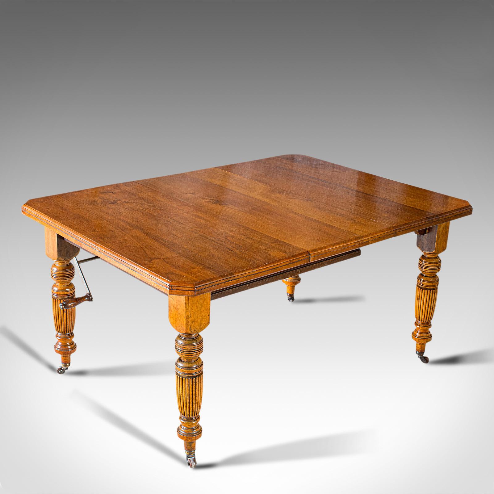 19th Century Antique Extending Dining Table, English, Walnut, Seats 4-6, Victorian, 1890
