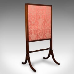 Antique Extending Fire Screen, English, Fireside Shield, Victorian, Circa 1860