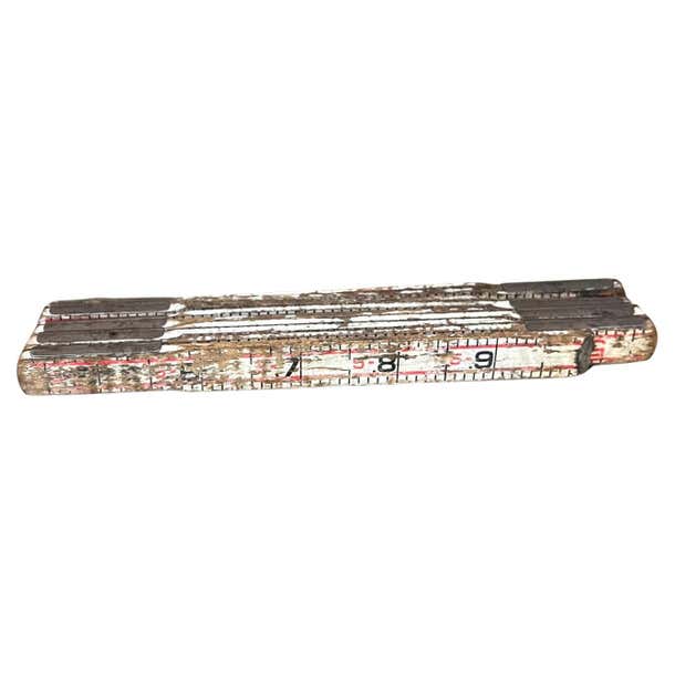 Antique Rustic Wood Zig Zag Folding Ruler Extension For Sale at 1stDibs