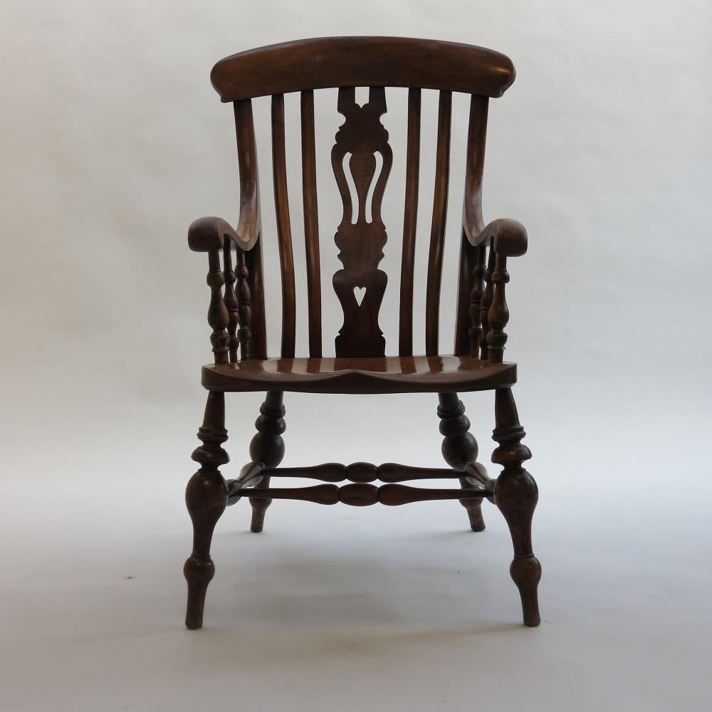 Rustic Antique Extra Large Windsor Country Chair 19th Century Ash and Sycamore English