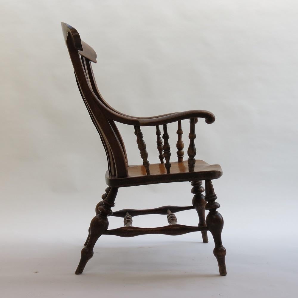 Hand-Crafted Antique Extra Large Windsor Country Chair 19th Century Ash and Sycamore English