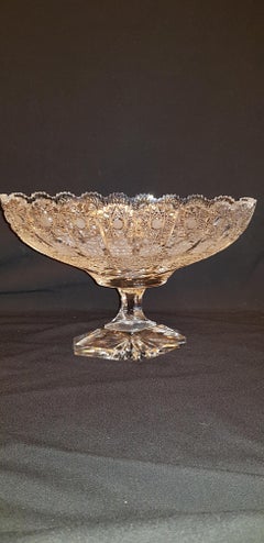Antique Extralarge American Brilliant Cut Crystal Bowl
