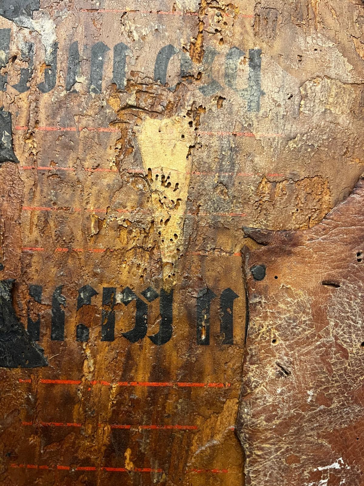 Fait main Reliure ancienne extrêmement rare d'un grand livre d'abbaye antiphonique du 13e siècle en vente