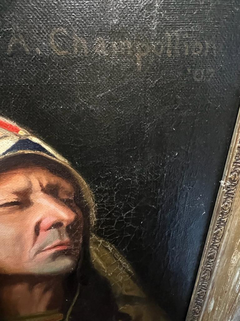 Nativo americano Antico dipinto dei nativi americani Toro Seduto ( 1831-1890) di A.Champollion in vendita