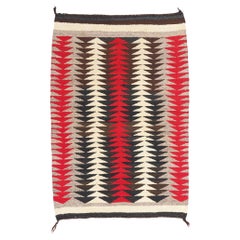 Antique Eye Dazzler Navajo-Style Carpet Southwest Bohemian Textile