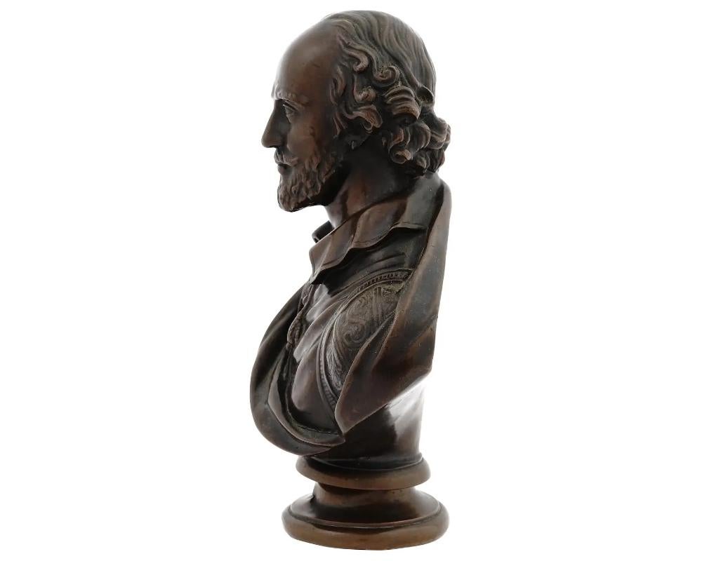 Antique F Barbedienne Bronze Bust of Shakespeare In Good Condition In New York, NY