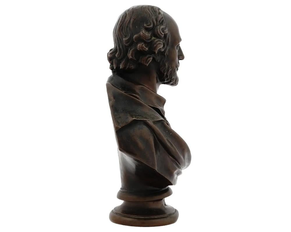 Antique F Barbedienne Bronze Bust of Shakespeare 1