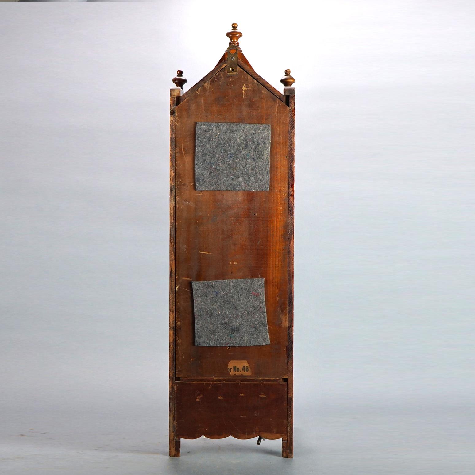 Antique F. Kroeber Wall Regulator Clock with Incised & Carved Elements C1890 12