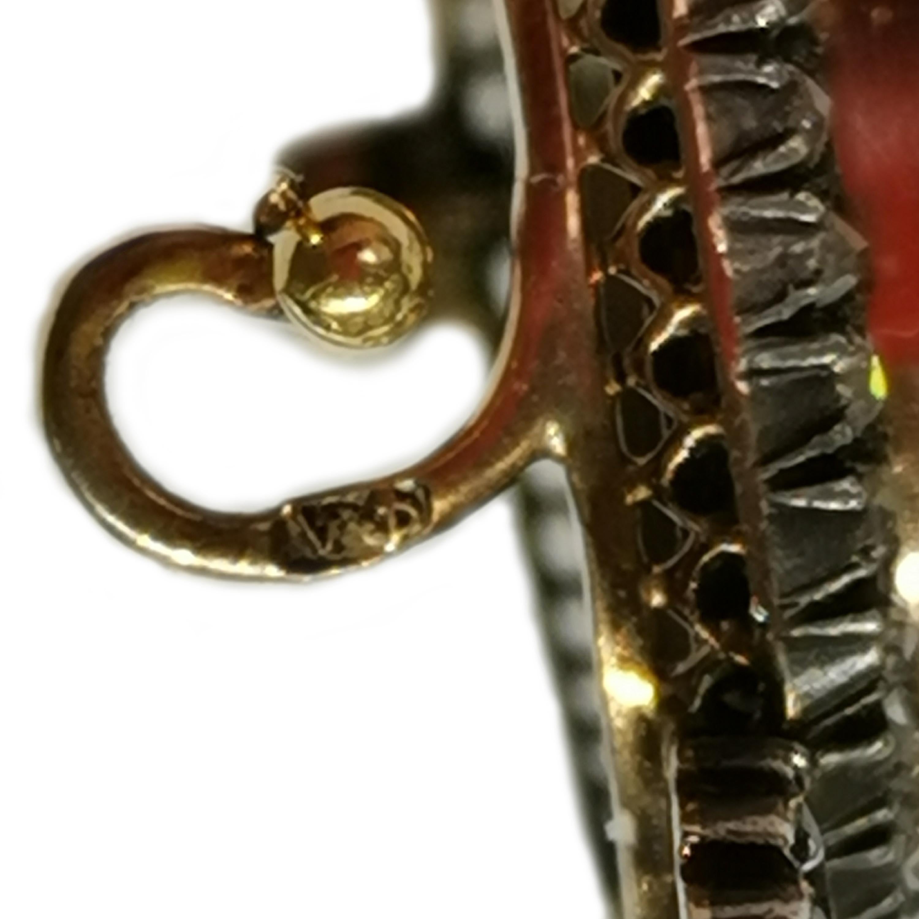 Antike Fabergé Dendritischer Achat Diamant Gold und Silber Herzbrosche, CIRCA 1915 im Angebot 2