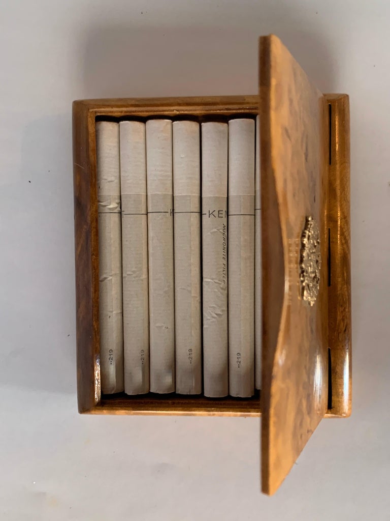 cigarette case wood Romanov Crest Birch Wood Cigarette Case, Fabergé Style at 1stDibs