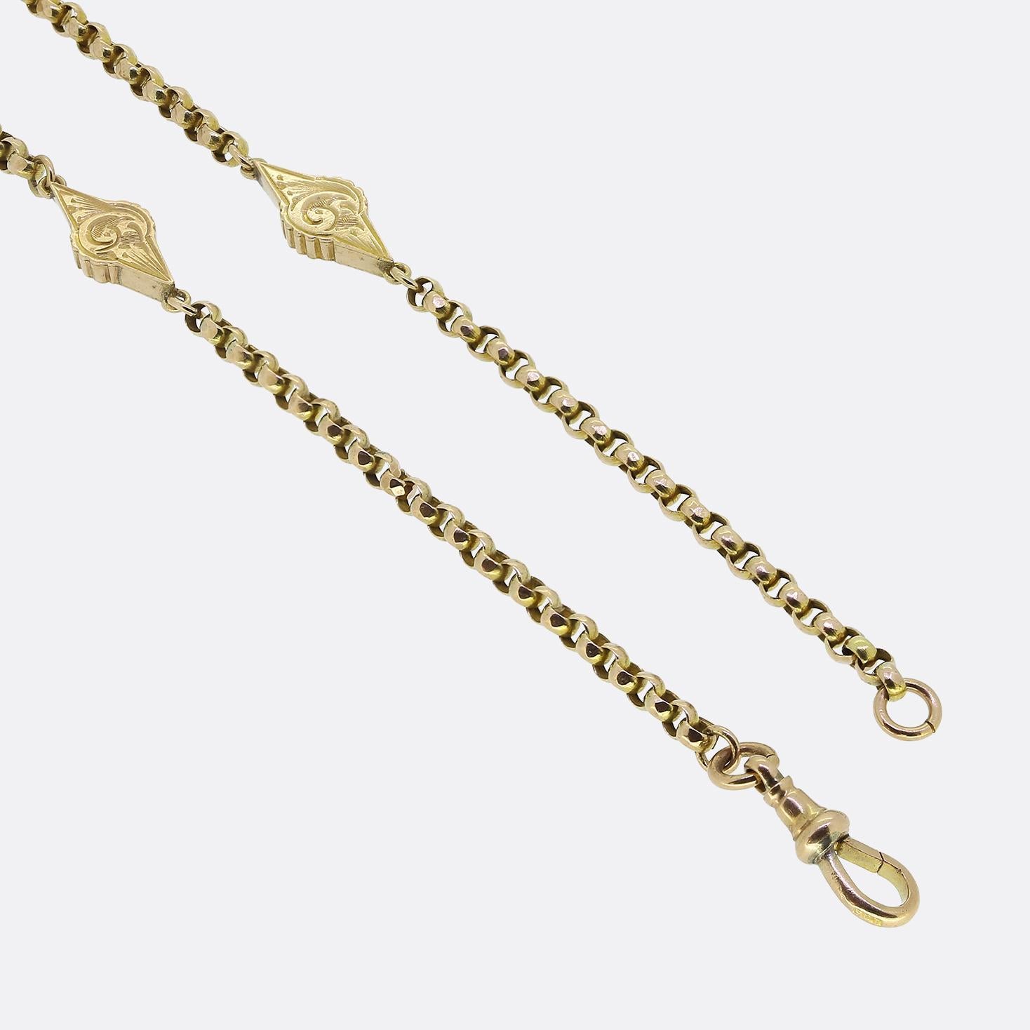 Antiguo eslabón facetado Belcher Cadena de barras florales en Bueno estado para la venta en London, GB