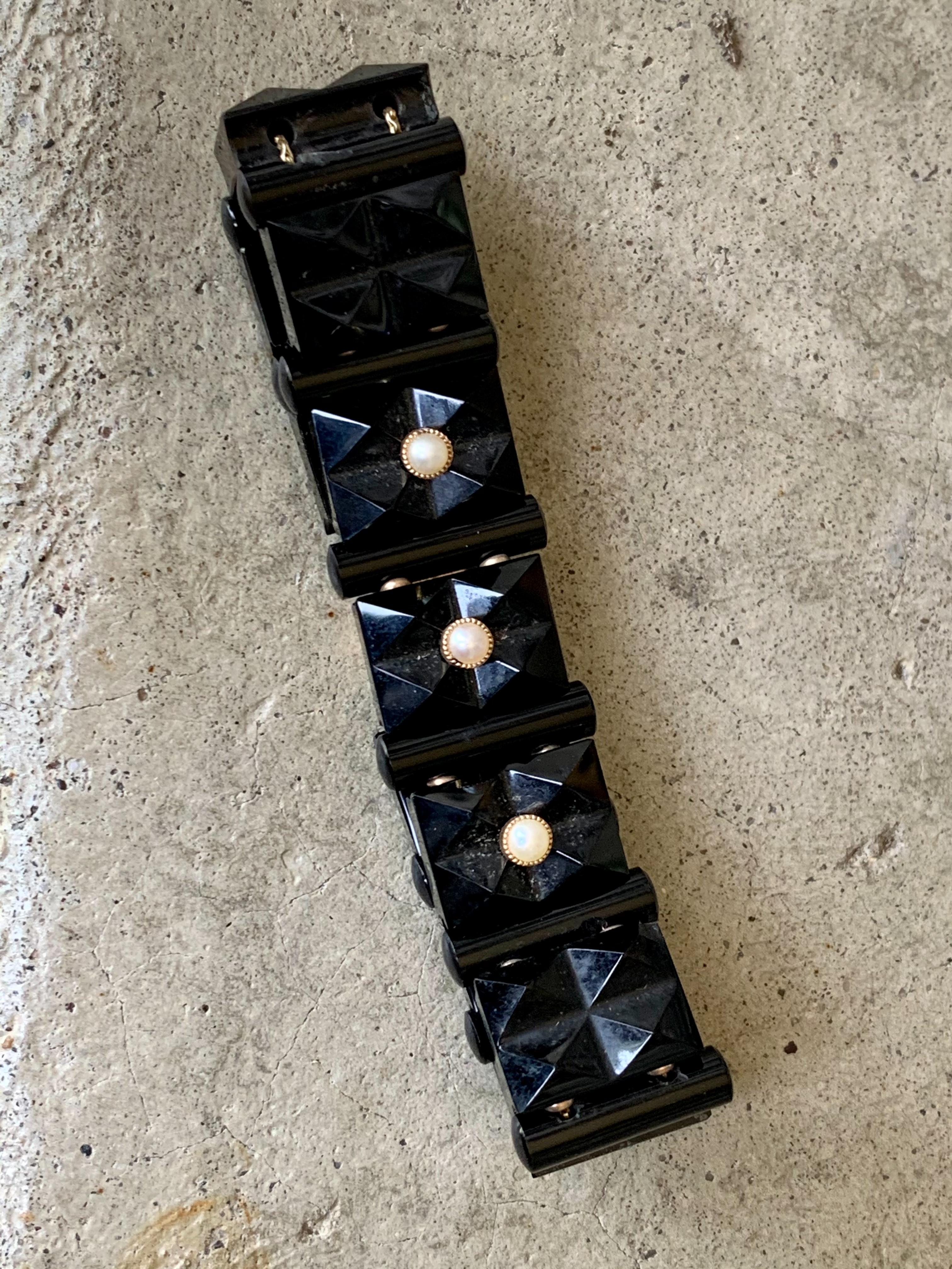 vintage black onyx bracelet