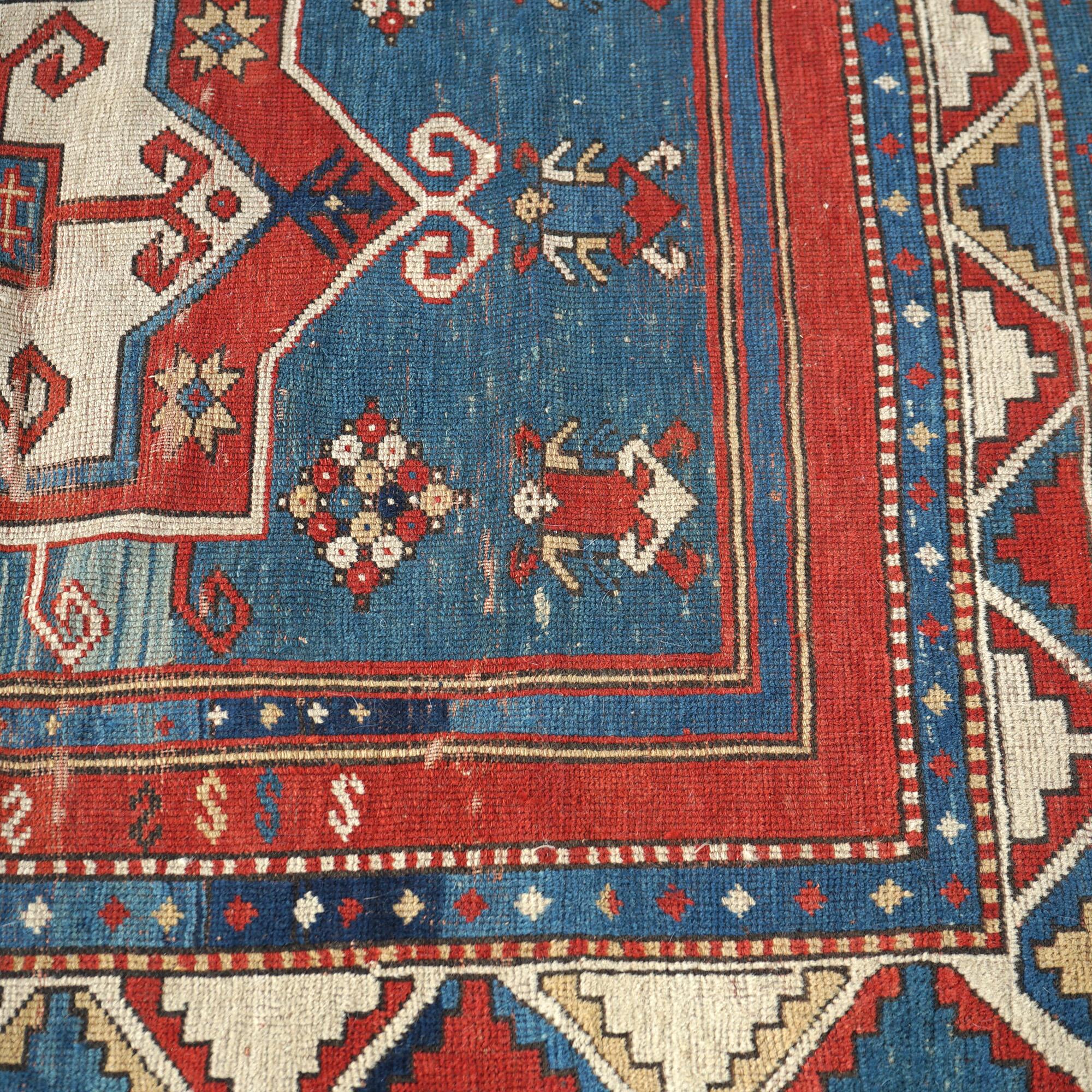 Antique Fachralo Kazak Caucasian Oriental Rug C1900 3
