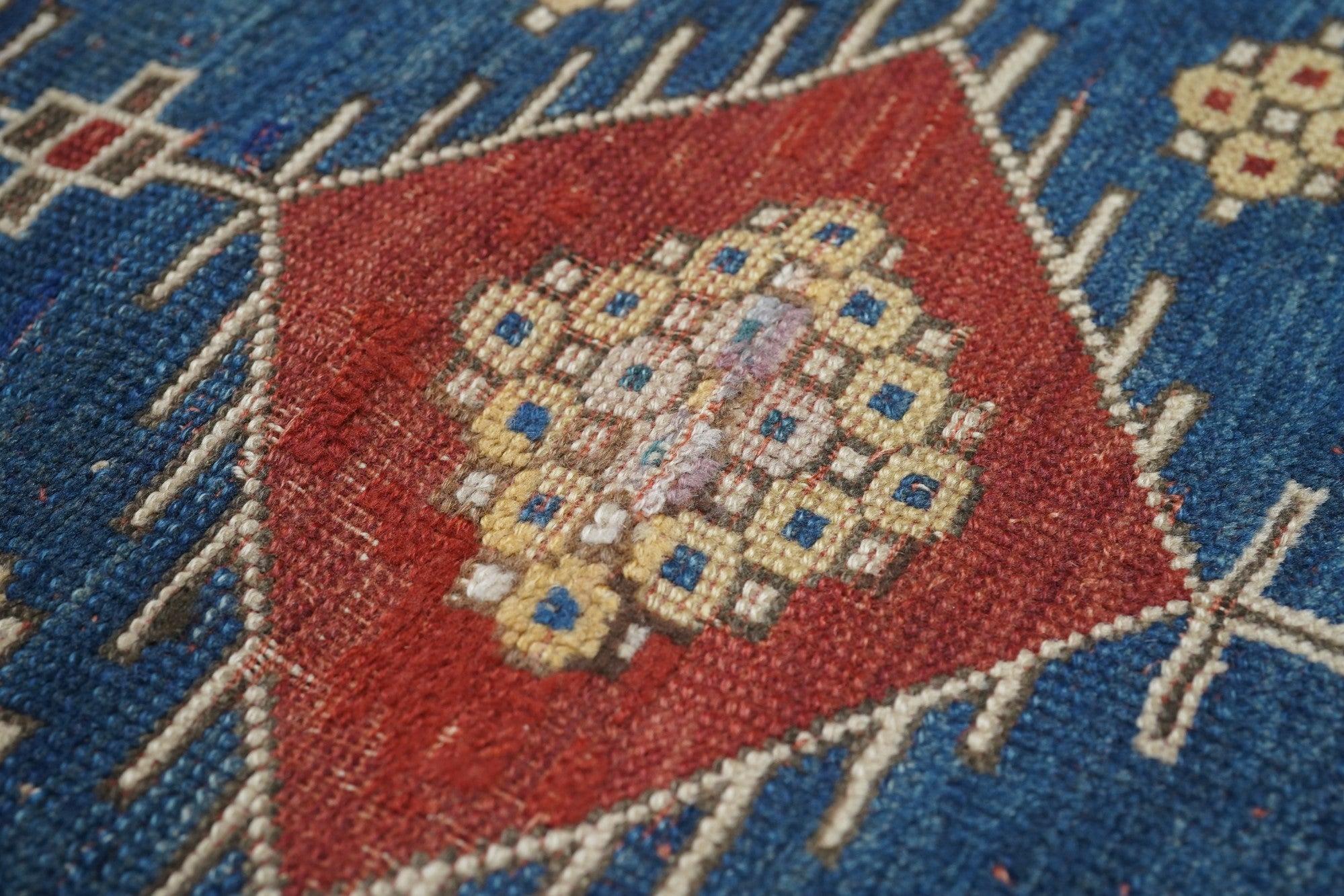 Late 19th Century Antique Fachralo Kazak Rug For Sale