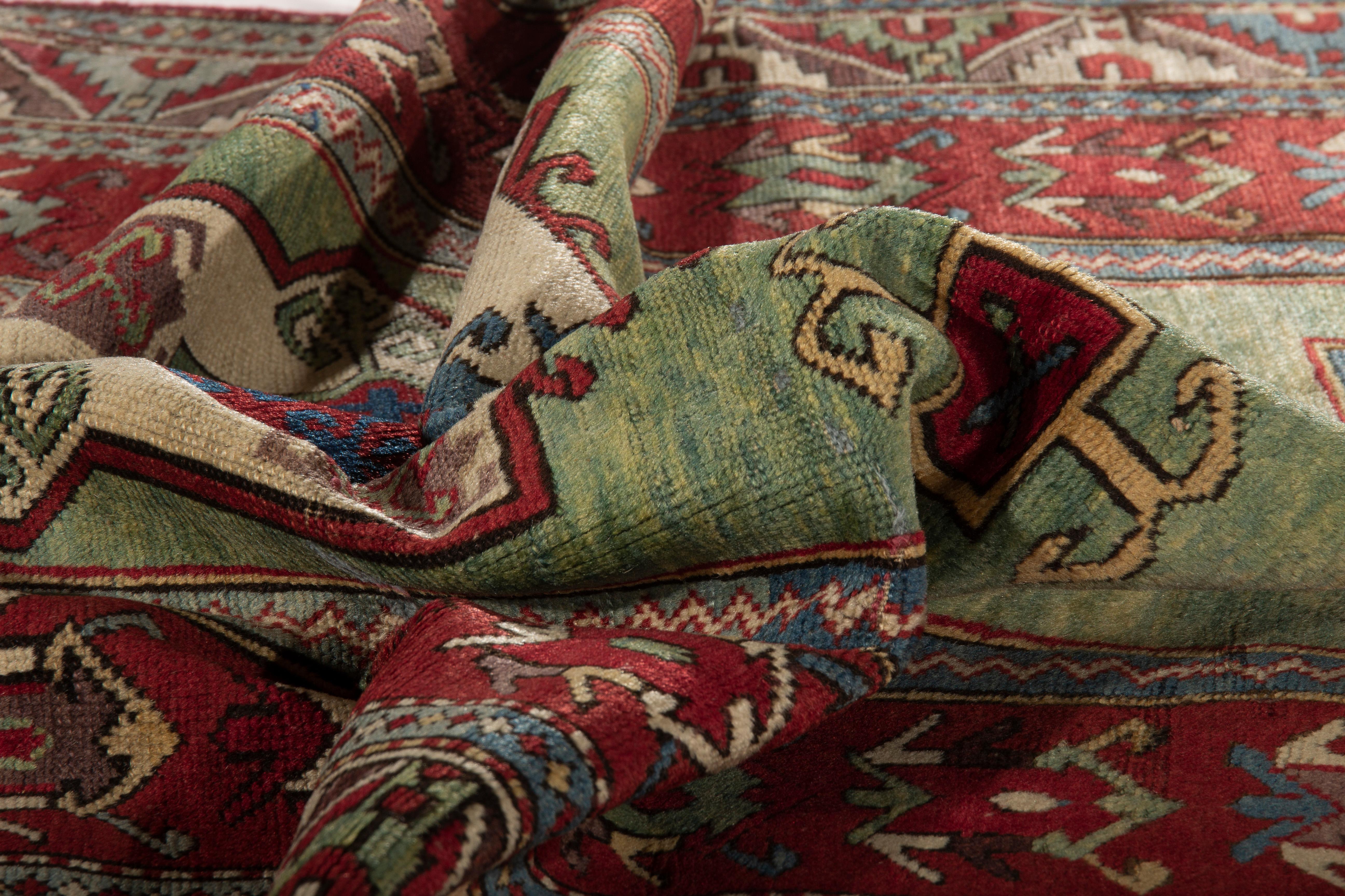 Wool Antique Fachralo Kazak Rug, circa 1880 For Sale