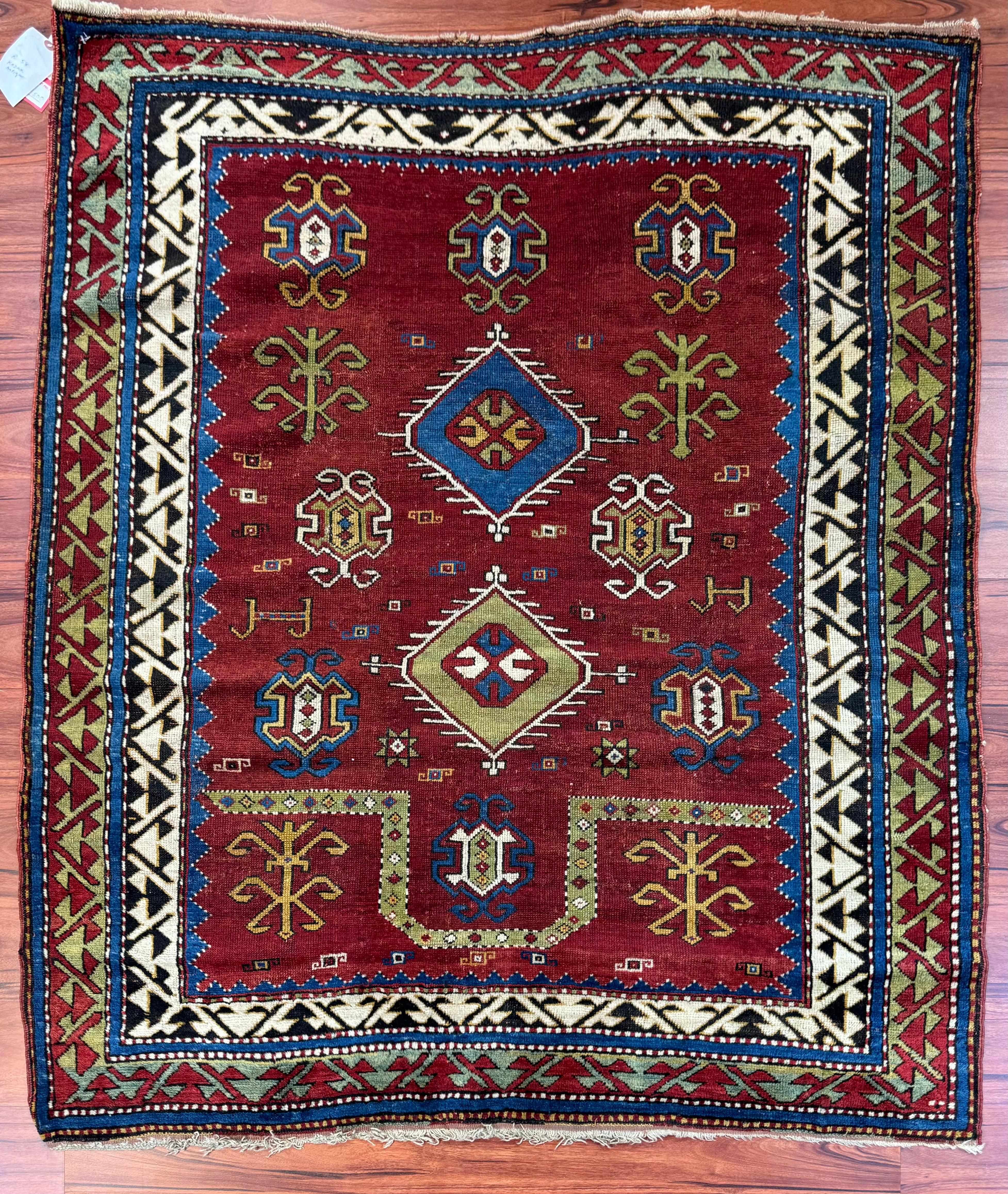 Antique Fachralo Kazak Rug  For Sale 3
