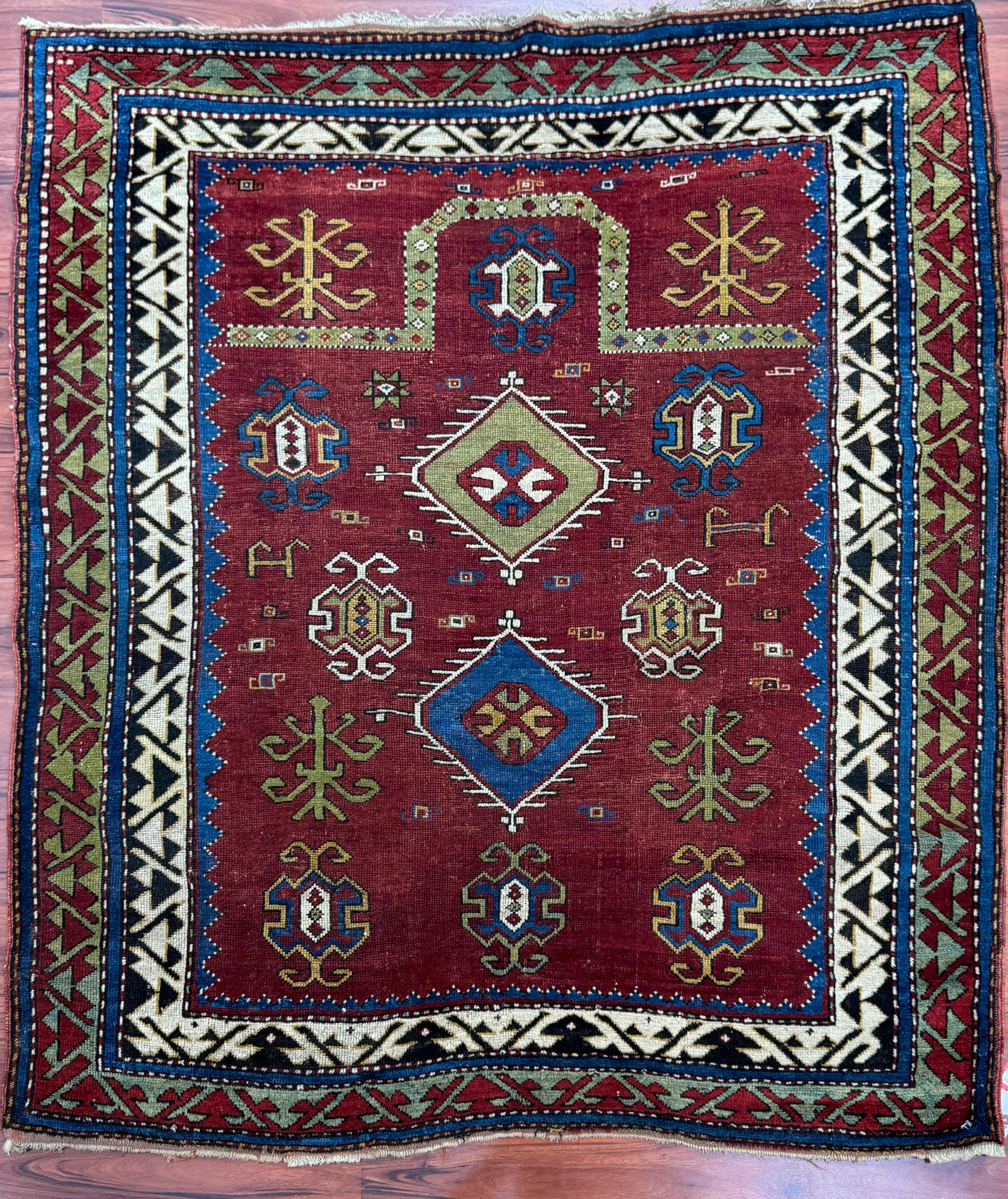 Antique Fachralo Kazak Rug  For Sale 5
