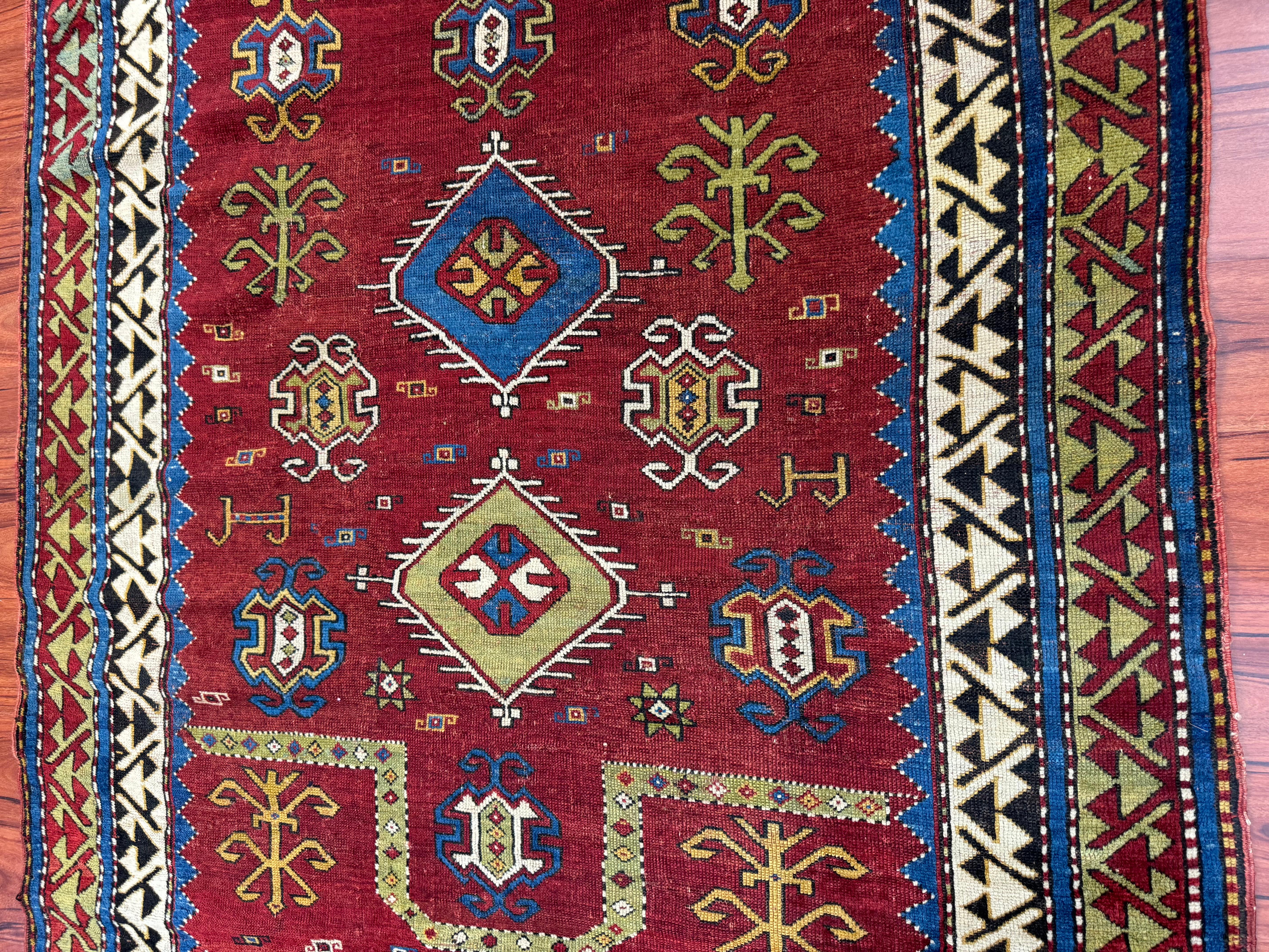 Antique Fachralo Kazak Rug  For Sale 6
