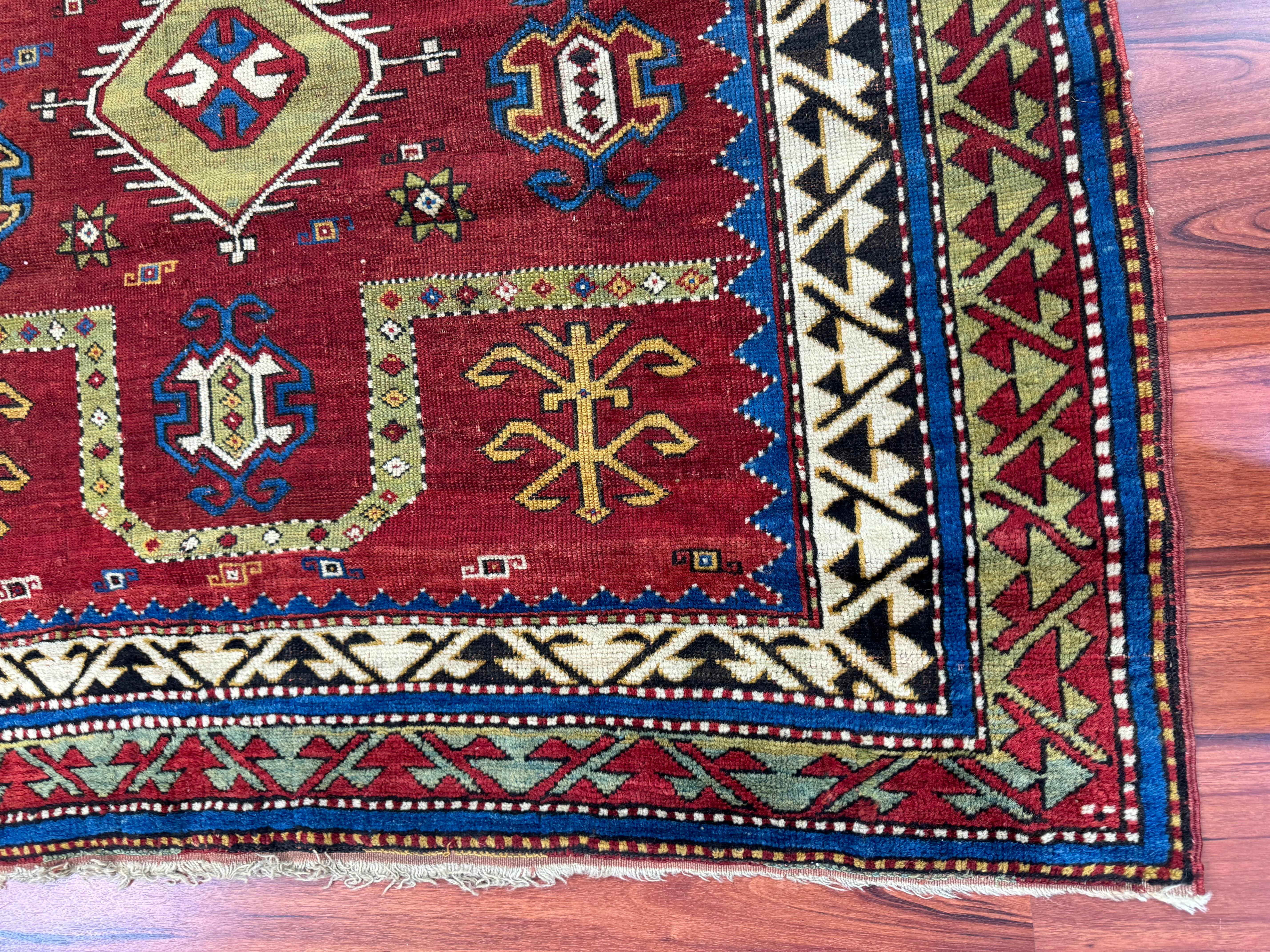 Antique Fachralo Kazak Rug  For Sale 8