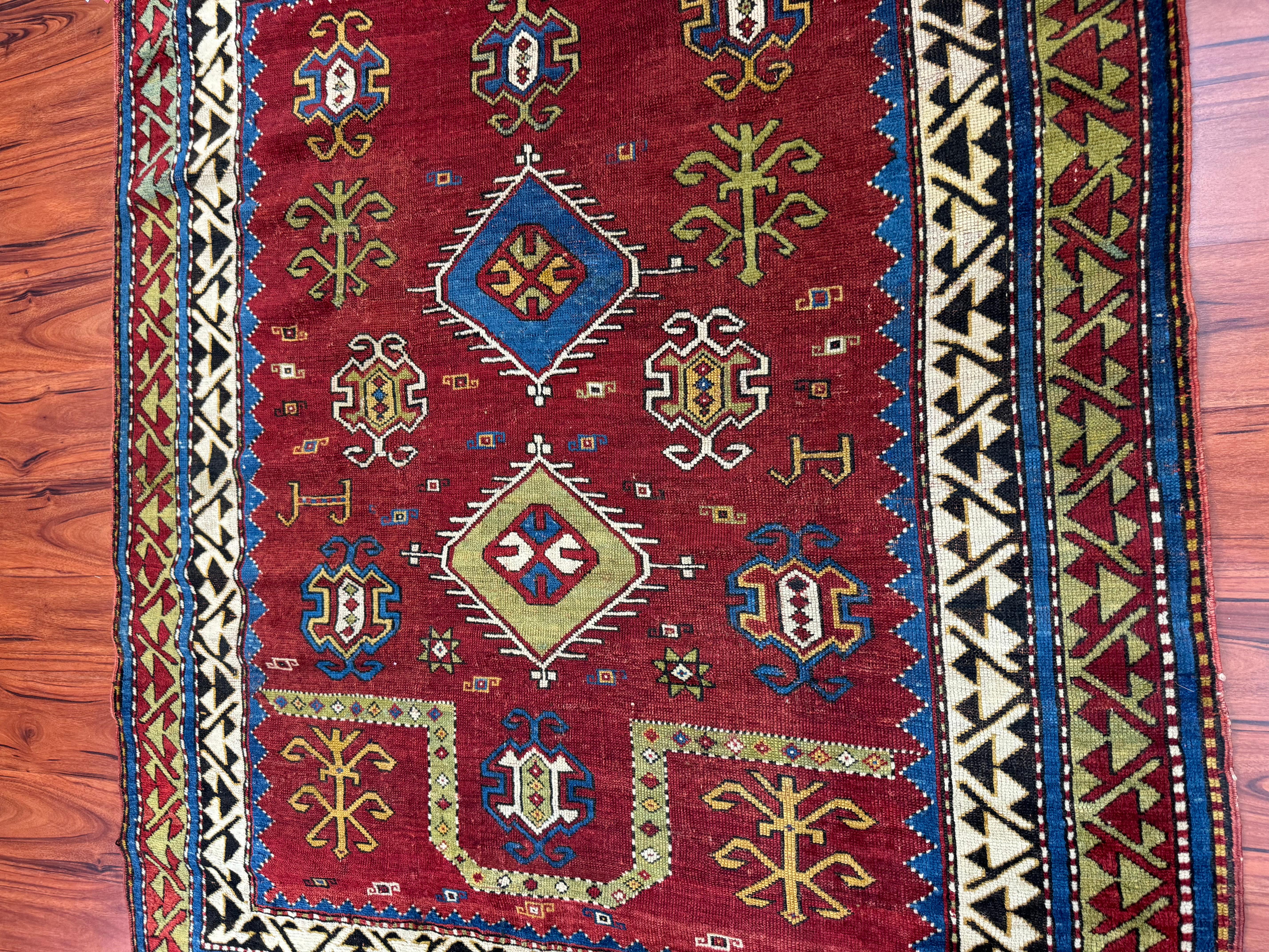 Antique Fachralo Kazak Rug  For Sale 9