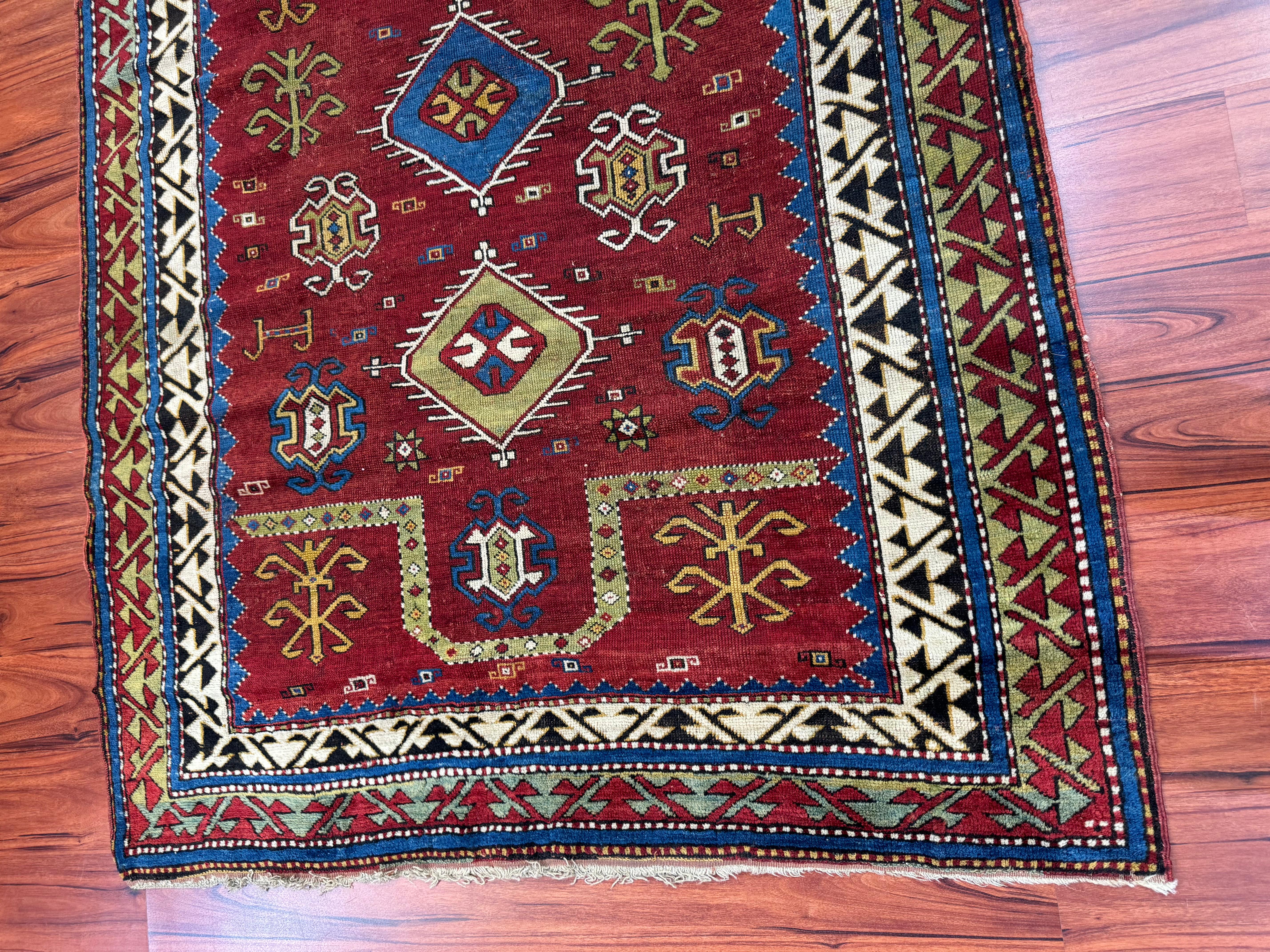 Antique Fachralo Kazak Rug  For Sale 14