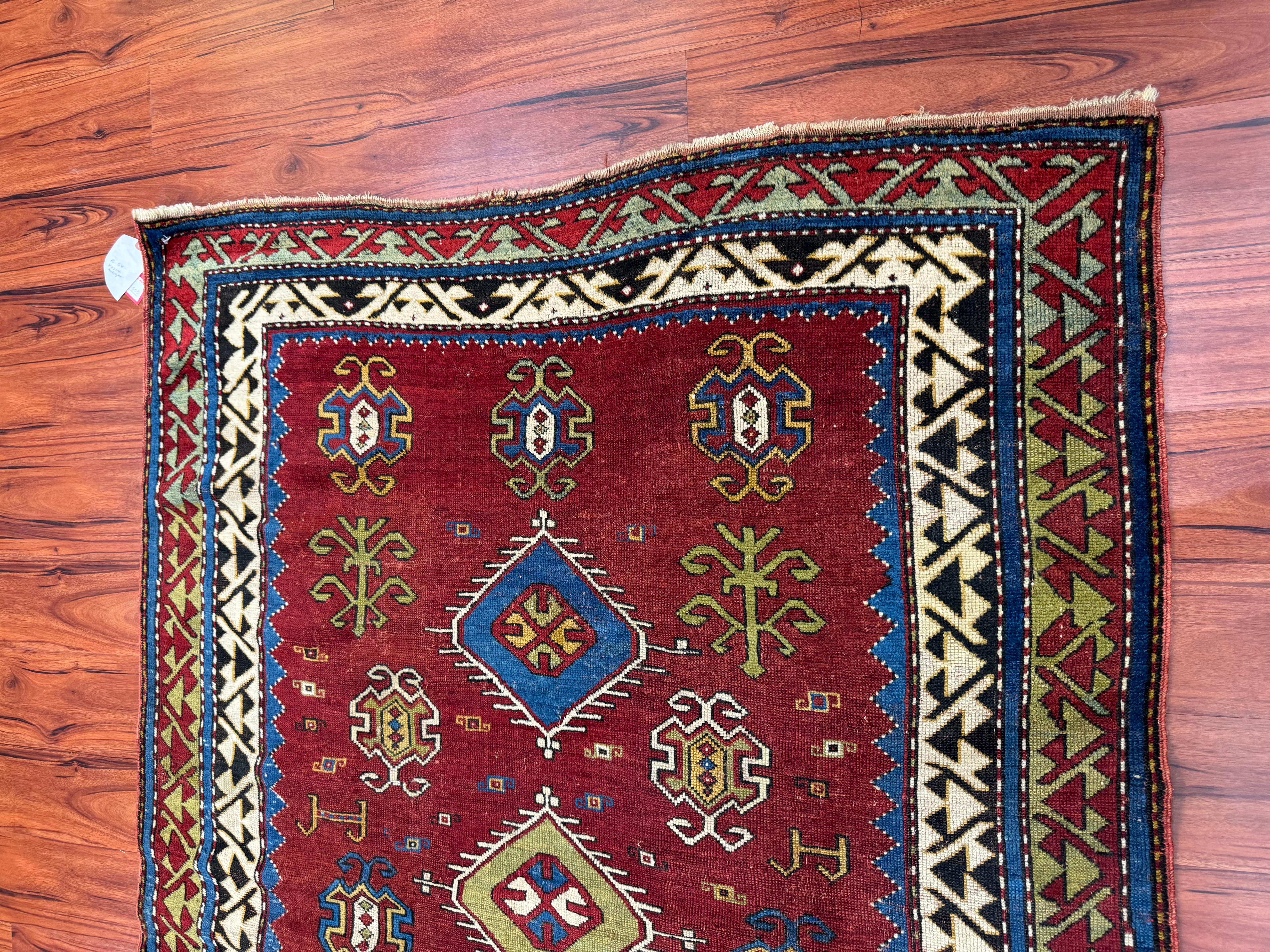 Caucasian Antique Fachralo Kazak Rug  For Sale