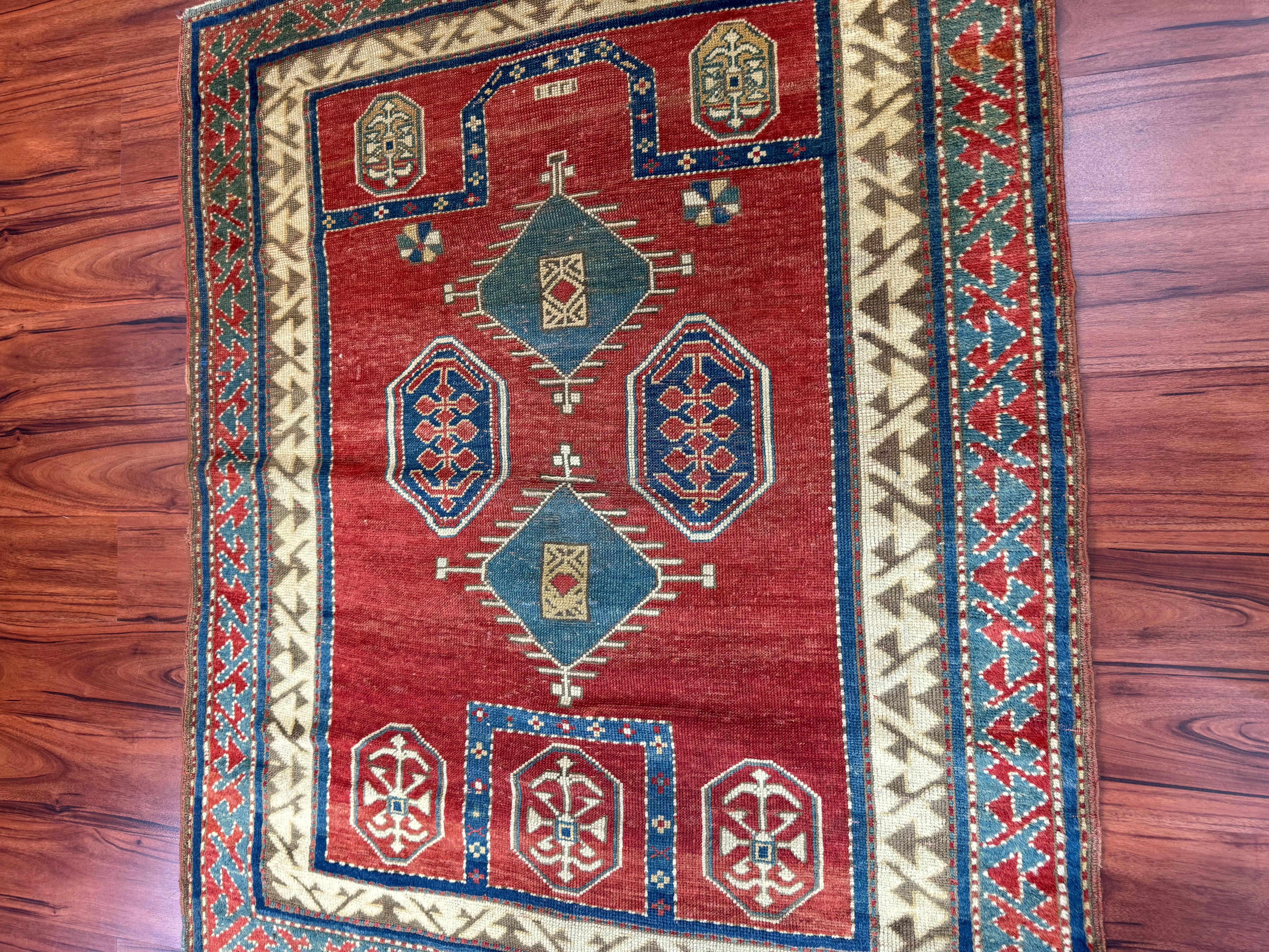Antique Fachralo Kazak Rug For Sale 1