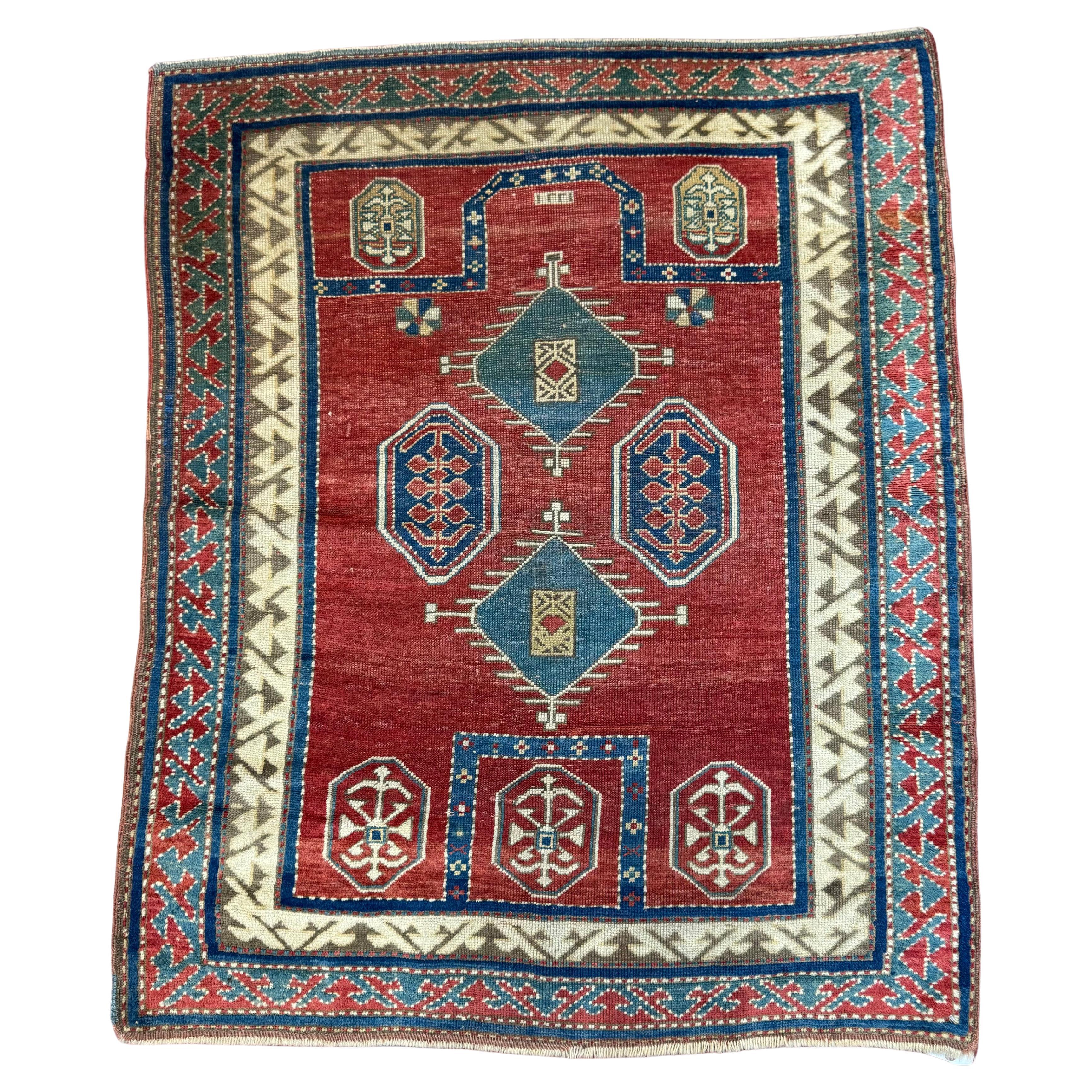 Antique Fachralo Kazak Rug For Sale