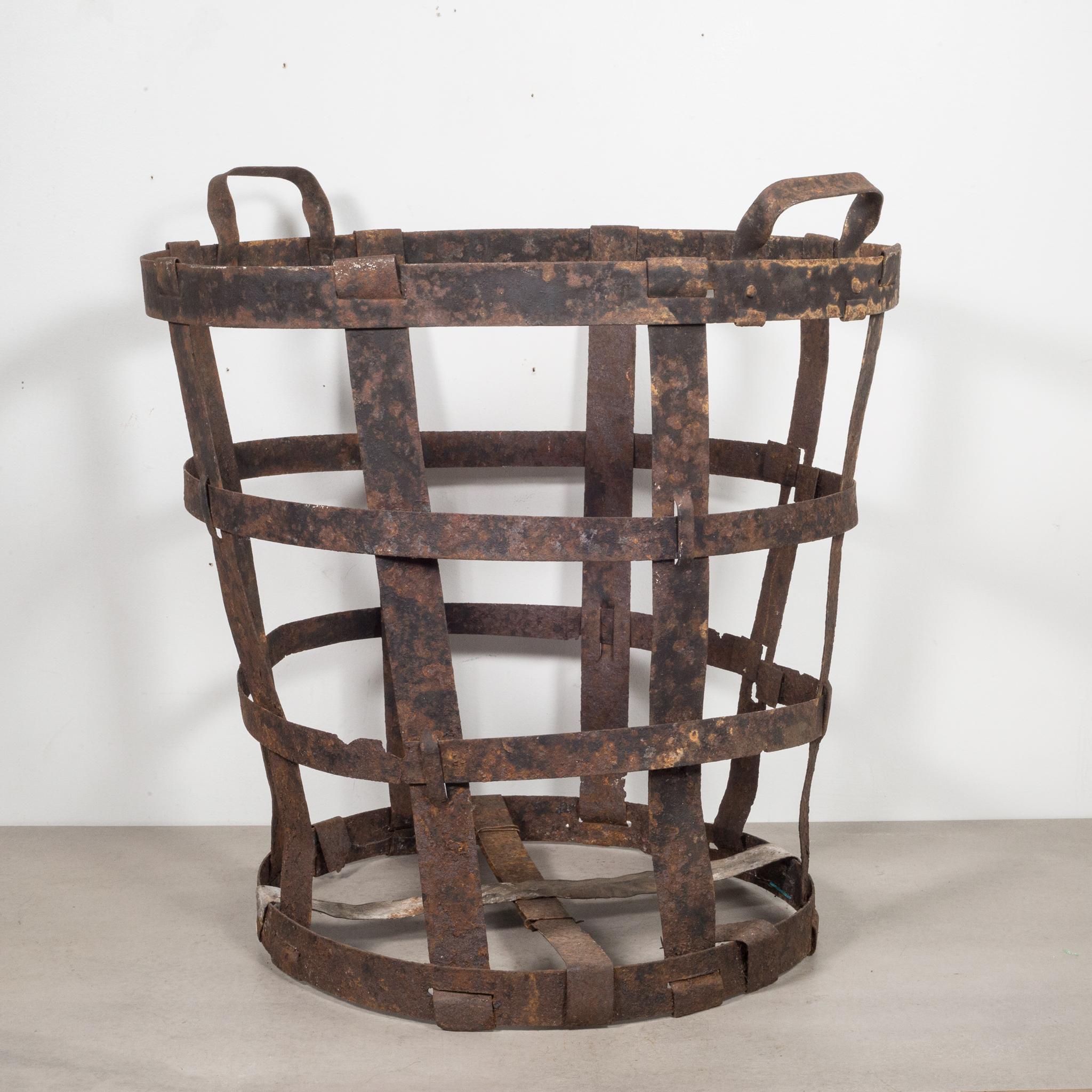 About

This is an original industrial factory steel band basket. This piece has retained its original finish and has the appropriate patina.

 Creator: Unknown.
 Date of manufacture: c.1880-1920.
 Materials and techniques: Steel.
 Condition: