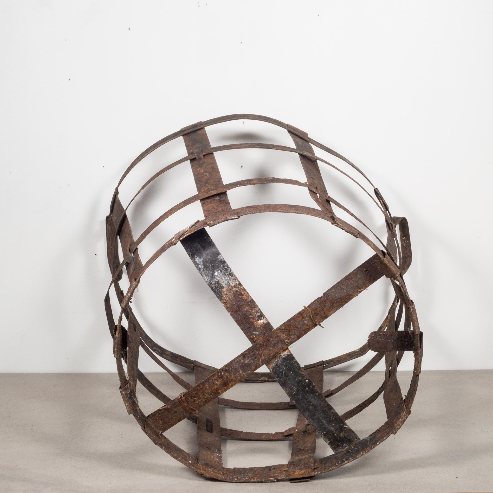 Antique Factory Steel Band Basket, c.1880-1920 For Sale 1
