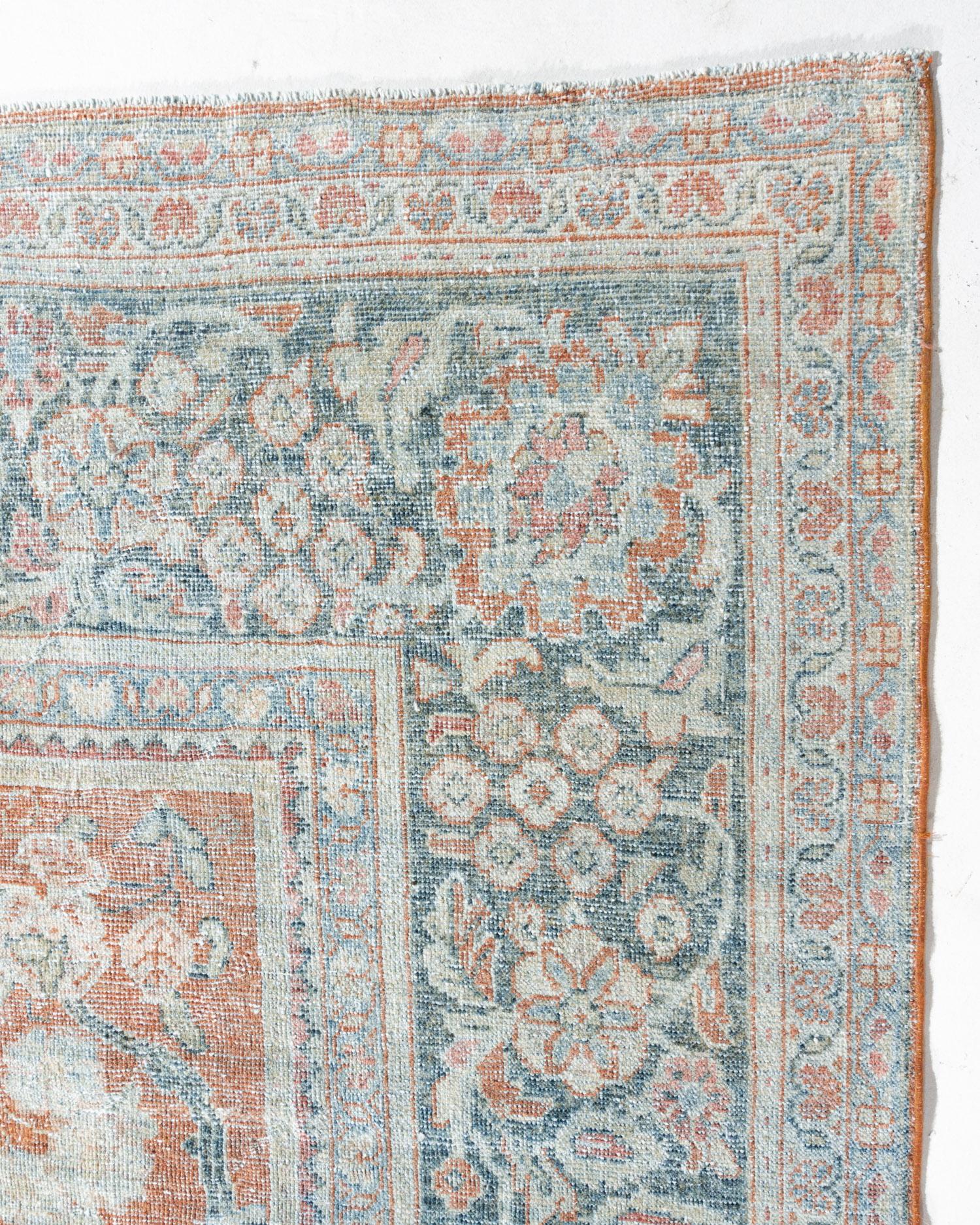 Antique Faded Brick Red Persian Distressed Sultanabad Rug  11'6 x 18'1 In Good Condition For Sale In New York, NY