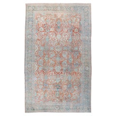 Antique Faded Brick Red Persian Distressed Sultanabad Rug  11'6 x 18'1