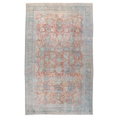 Antique Faded Brick Red Persian Distressed Sultanabad Rug  11'6 x 18'1