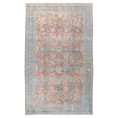 Antique Faded Brick Red Persian Distressed Sultanabad Rug  11'6 x 18'1