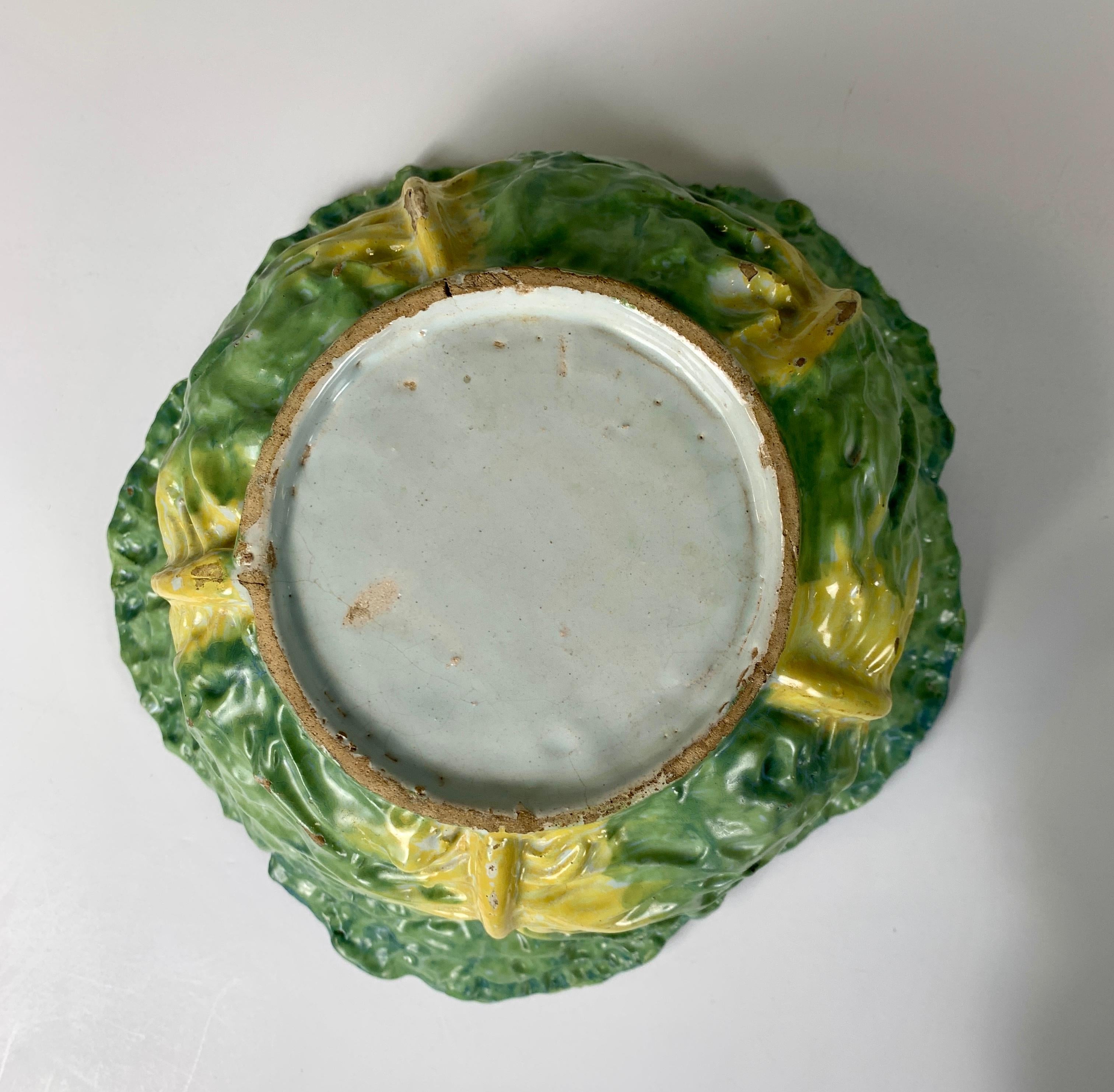 Antique Faience Cabbage Form Soup Tureen Hand-Painted in Brussels Circa 1765 In Good Condition For Sale In Katonah, NY