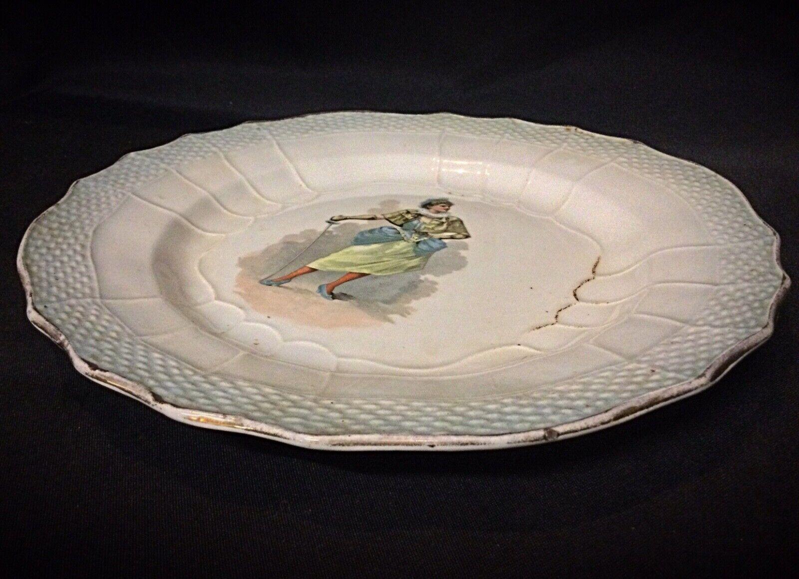 Empire Assiette ancienne en faïence du 20e siècle ou plus ancienne, design Hamage Nord, 2Y12 en vente