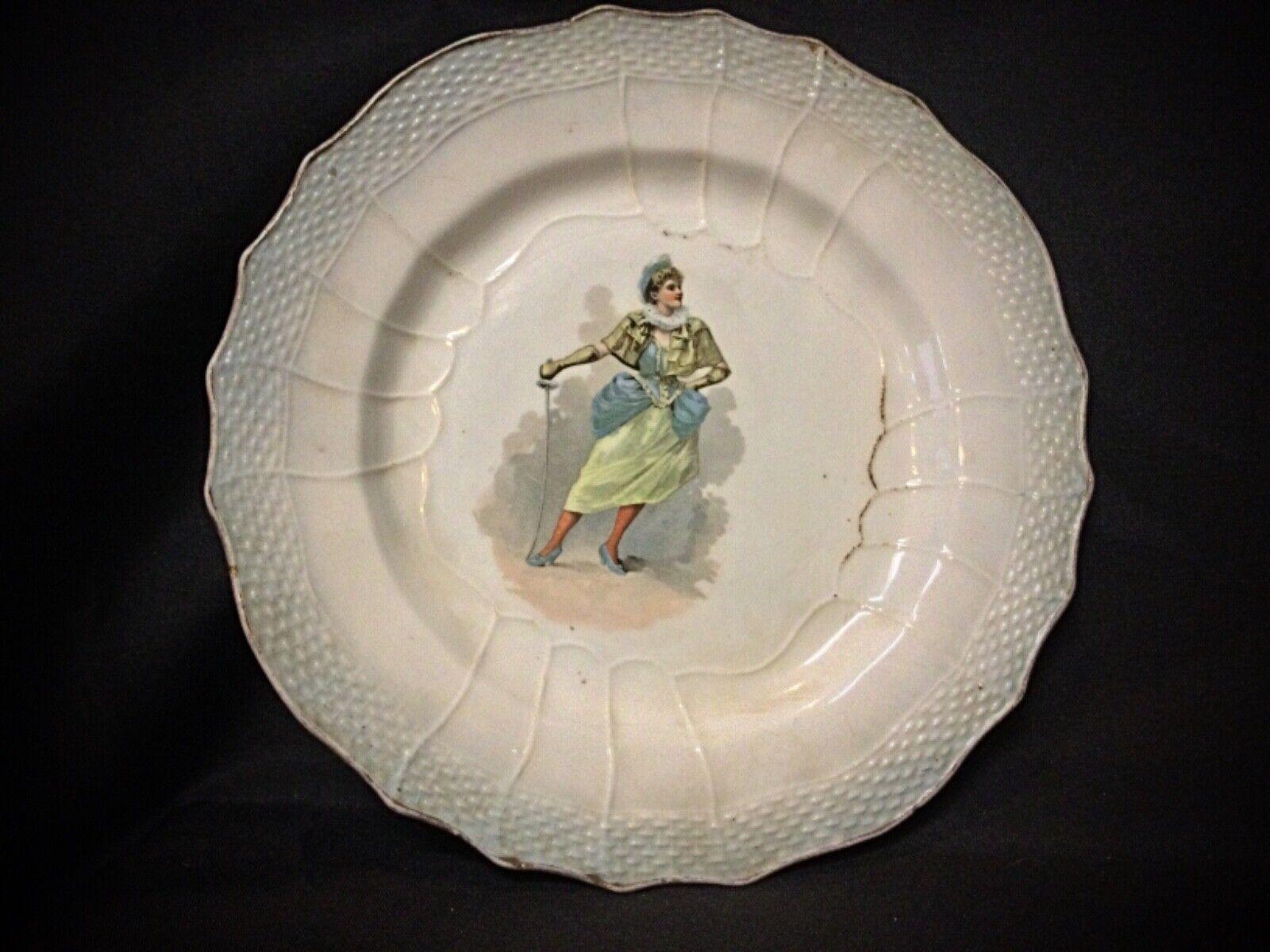 Assiette ancienne en faïence du 20e siècle ou plus ancienne, design Hamage Nord, 2Y12 Bon état - En vente à Bordeaux, FR