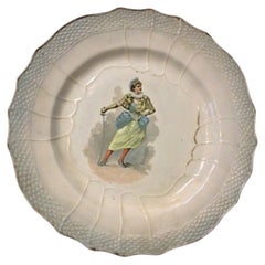 Antique Faience Plate - 20th Century or Earlier, "Hamage Nord" Design- 2Y12