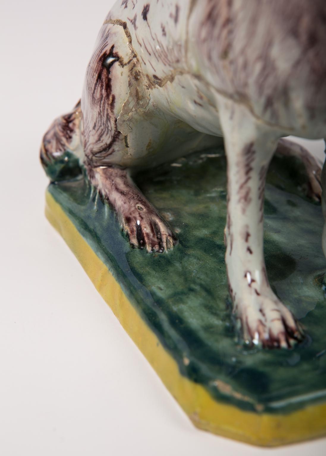 chien en faience ancien