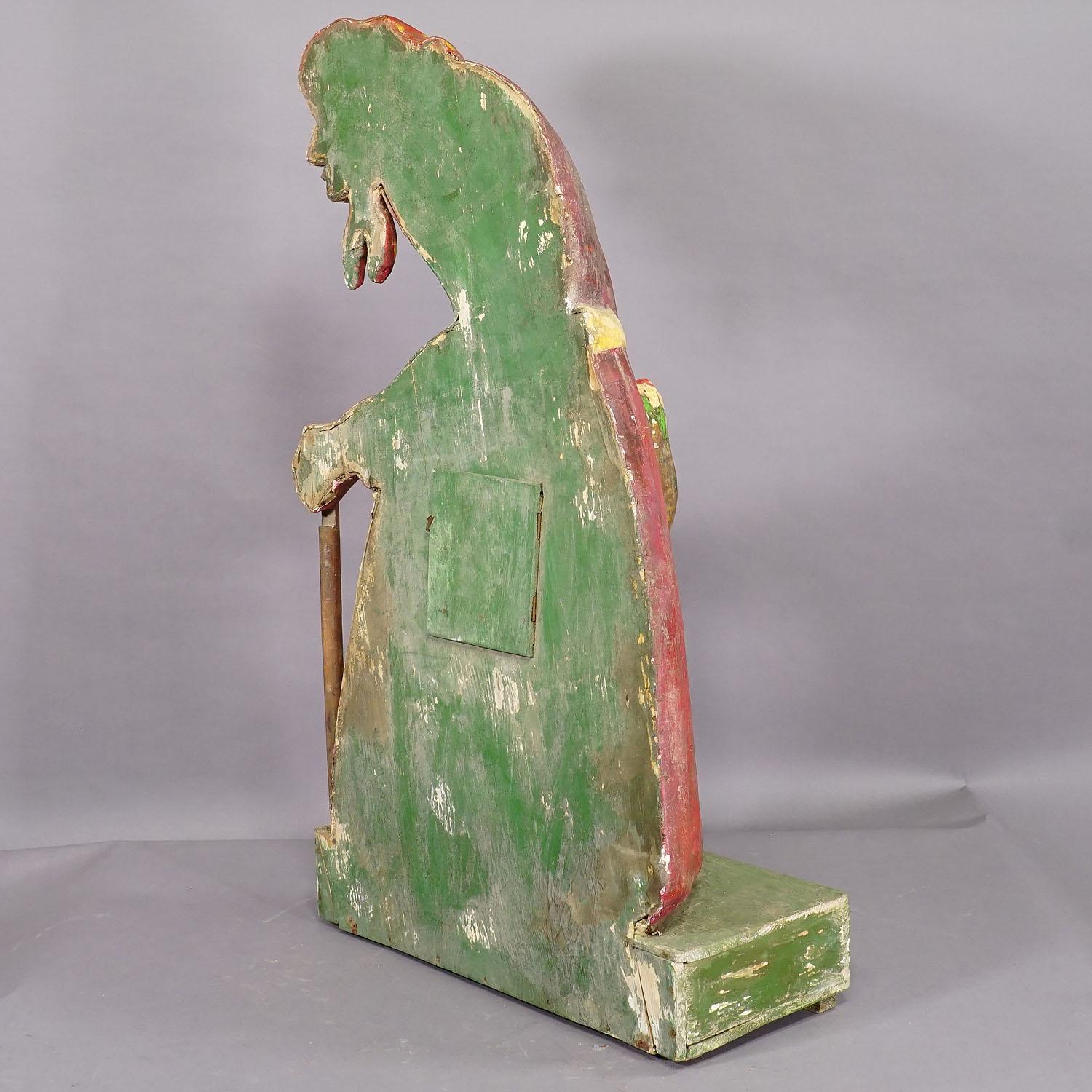 Antique Fairground Paper Mache Sculpture of a Witch or Farmer's Wive For Sale 1