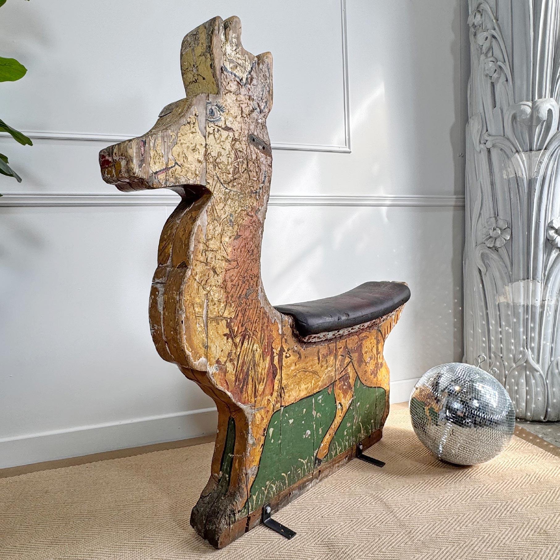 Antique Fairground Ride Circa 1930 Reindeer For Sale 3