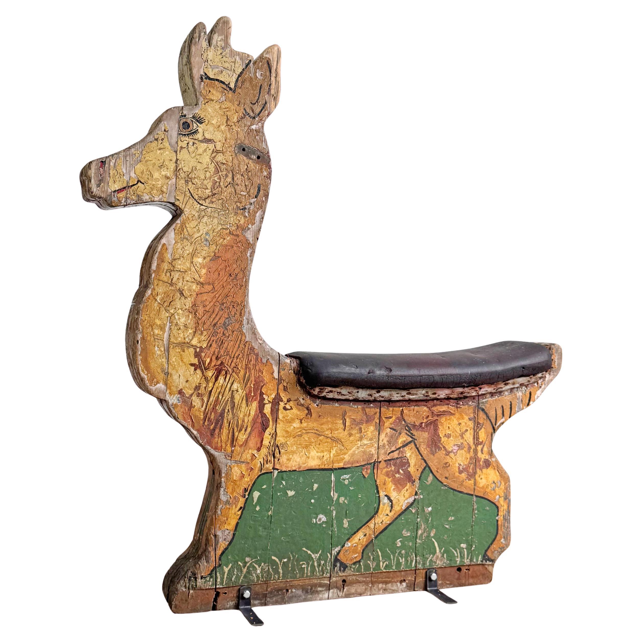 Antique Fairground Ride Circa 1930 Reindeer For Sale