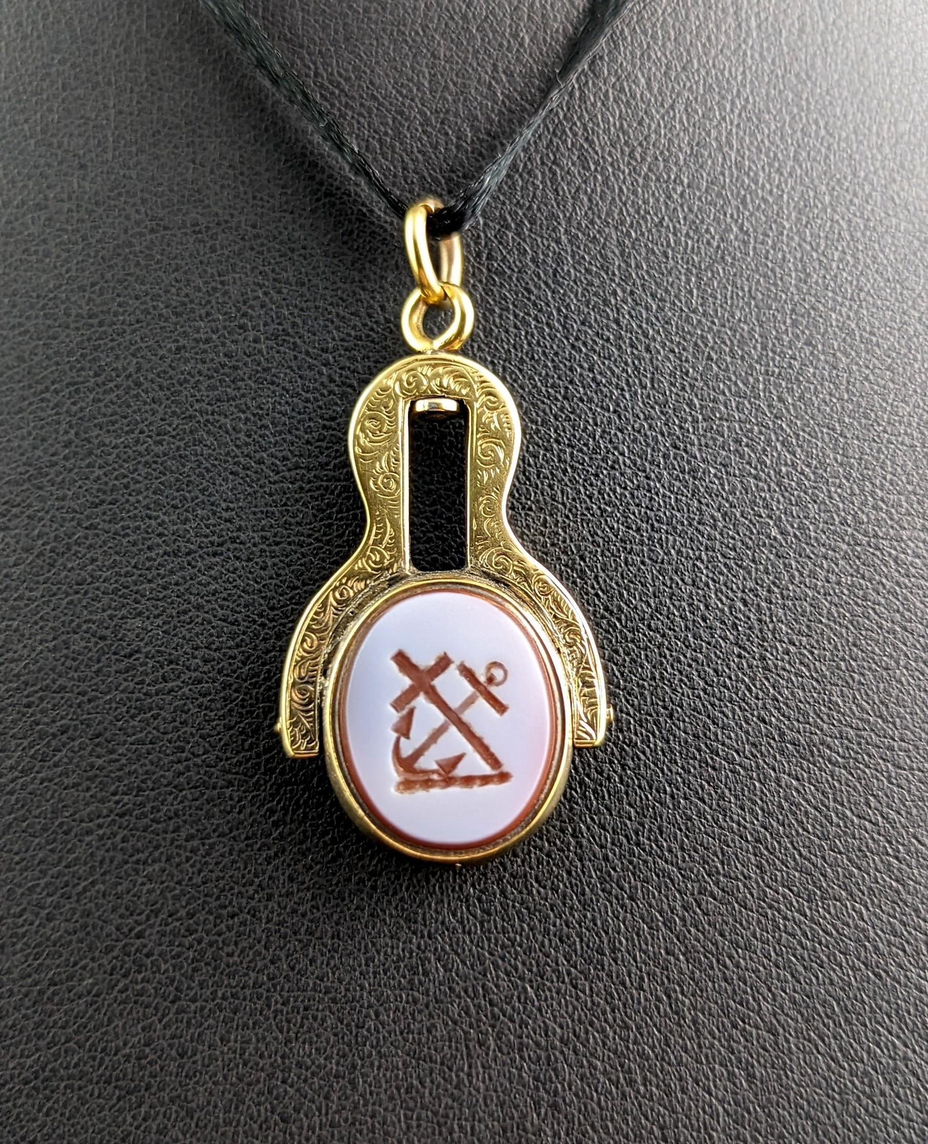 This antique Victorian 9ct gold seal fob makes for a fantastic pendant or the perfect addition to your favourite Albert chain.

The fob is crafted in rich 9ct yellow gold with fine engraved detailing and features a bloodstone to one side and a