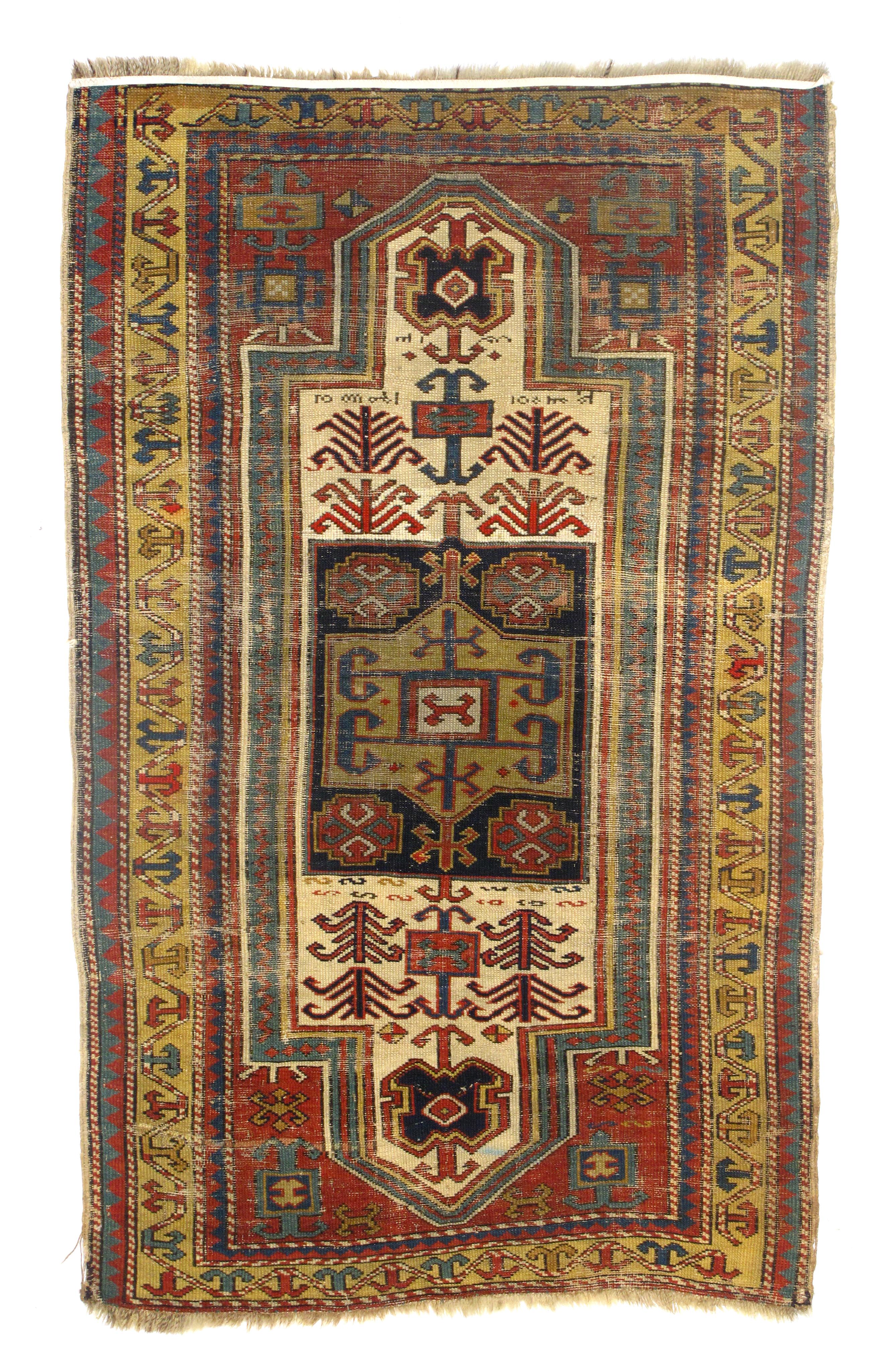 Antique Fakhralou Kazak Rug In Excellent Condition For Sale In New York, NY
