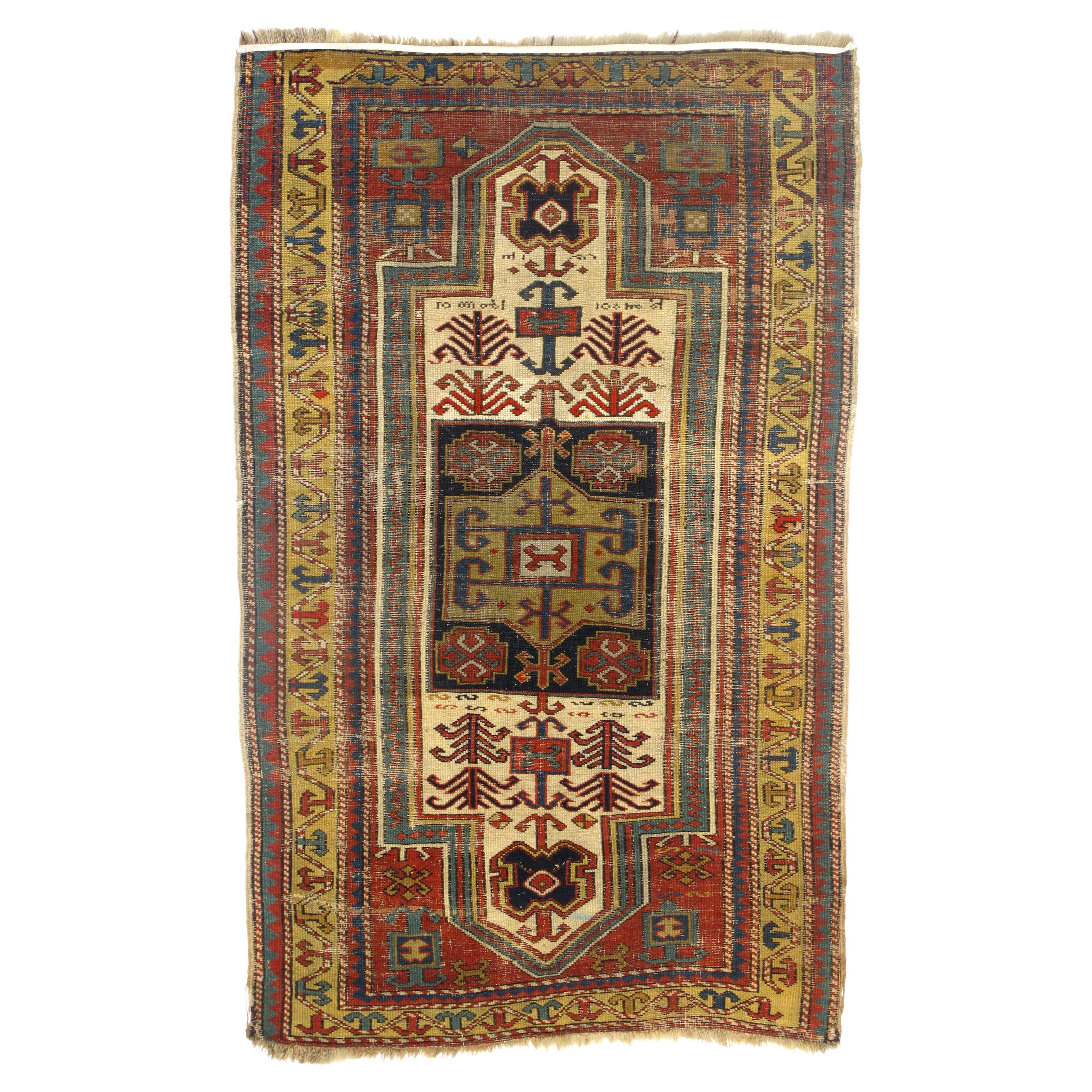 Antique Fakhralou Kazak Rug For Sale