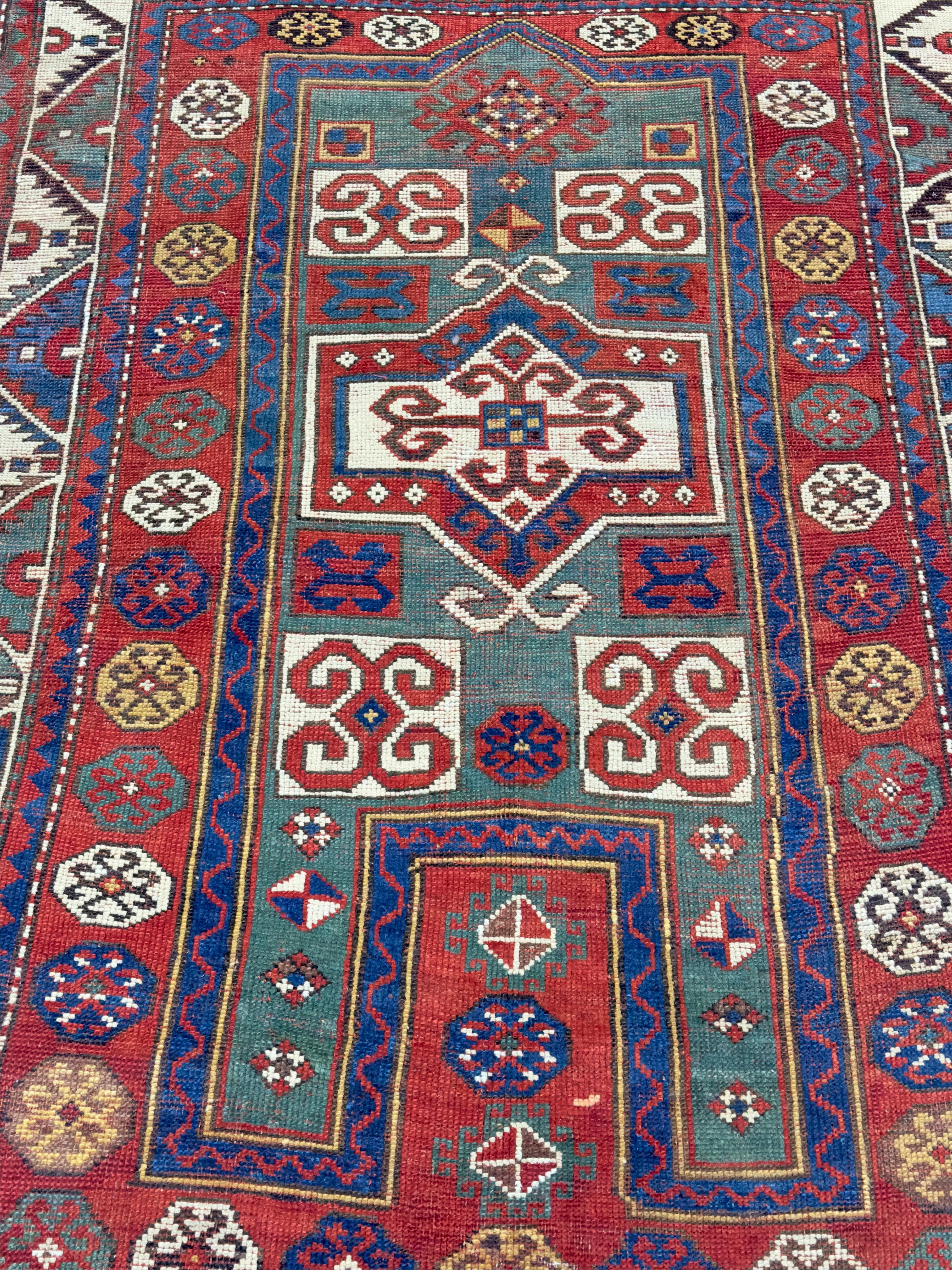 Antiker Fakhralou Kazak Teppich 3'11