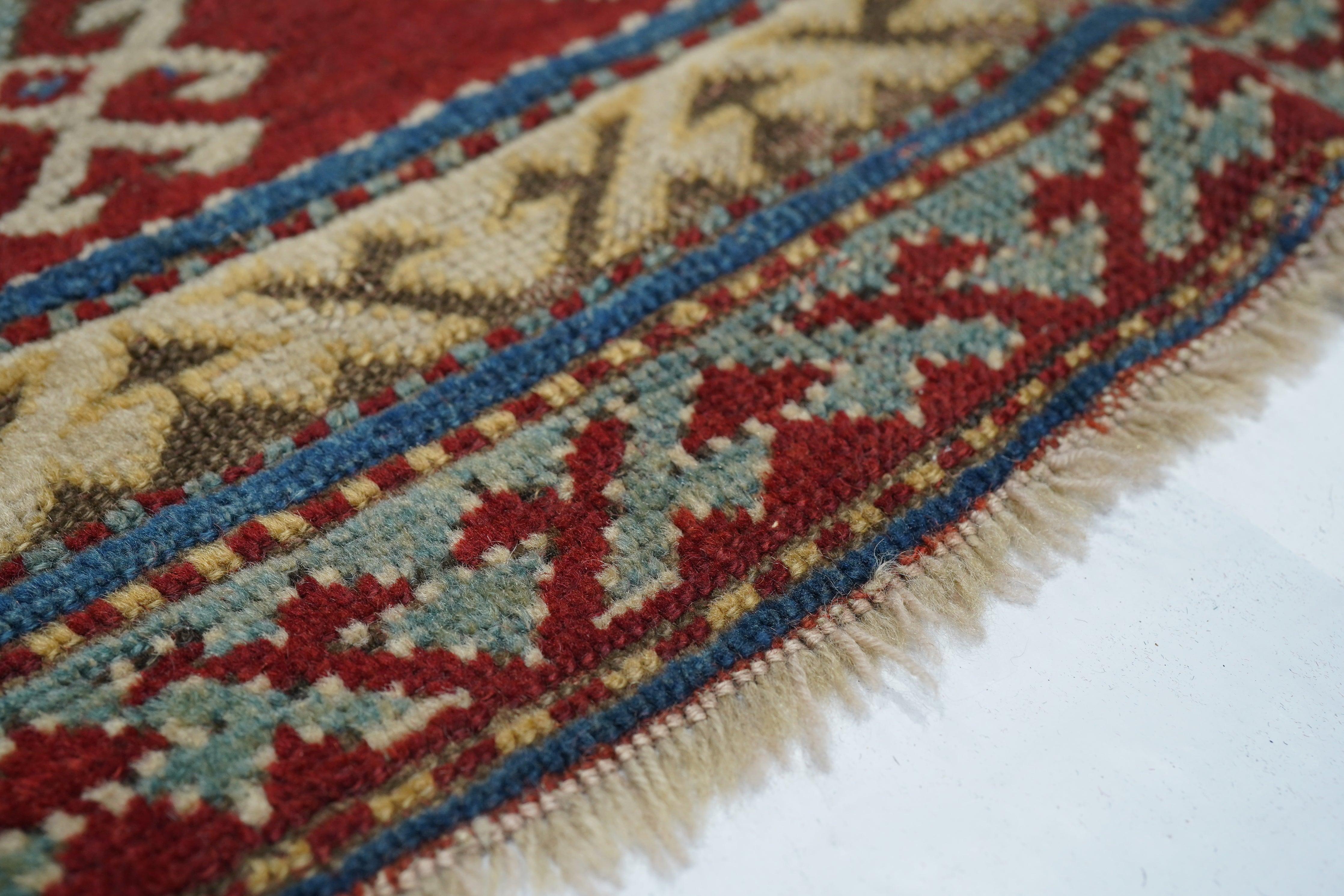 Antique Fakhralou Kazak Rug 3'4'' x 3'9'' In Good Condition For Sale In New York, NY