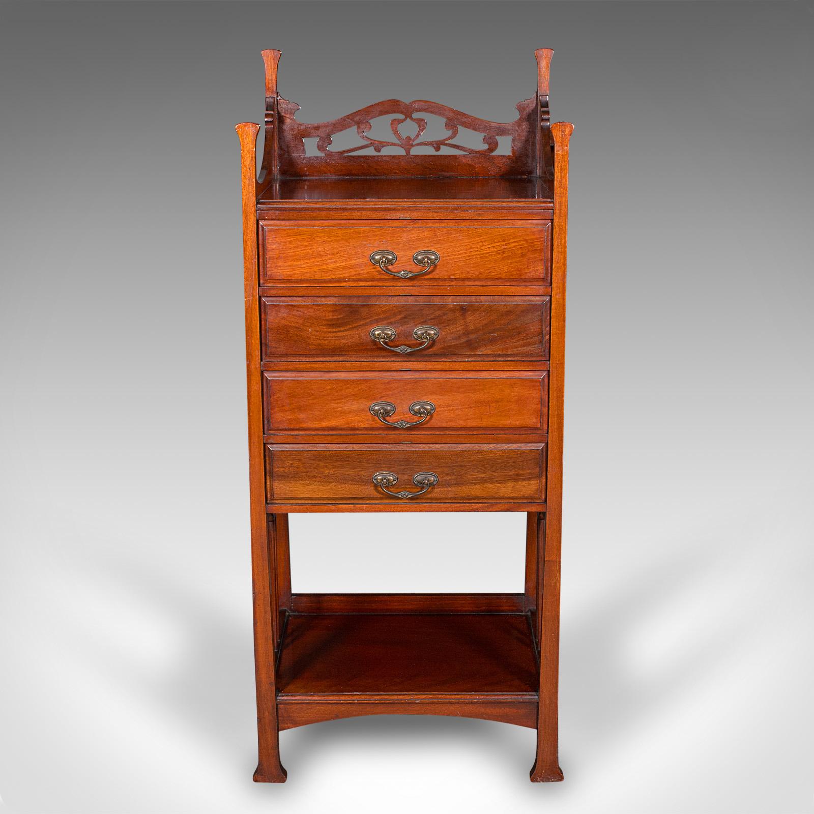 Victorien tardif Armoire à musique ancienne Fall Front, anglaise, Art Nouveau, victorienne, d'après Liberty en vente