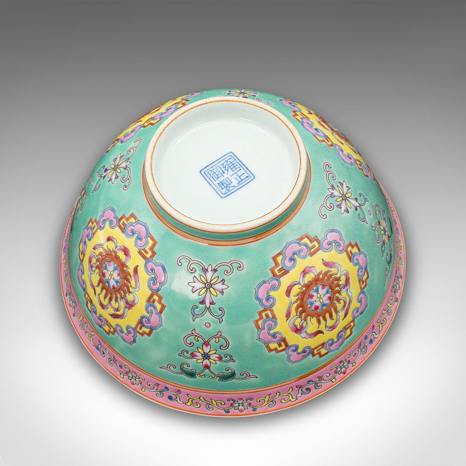 19th Century Antique Famille Rose Decorative Bowl, Chinese, Ceramic, Rice Dish, Victorian