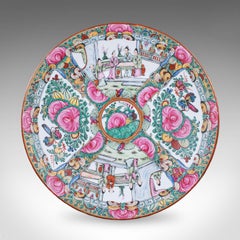 Antique Famille Rose Display Plate, Oriental, Rose Medallion, Charger, Edwardian